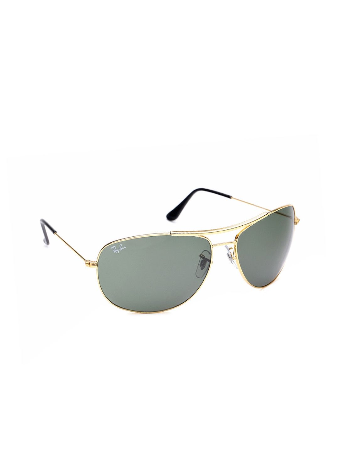 RAY-BAN Men UV Protected Green Lens Pilot Sunglasses