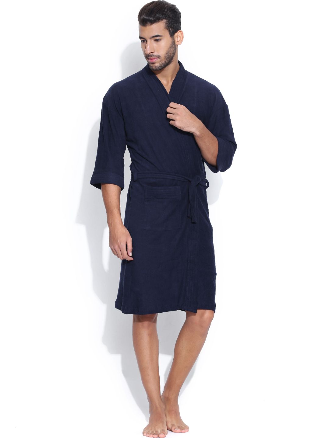 Sand Dune Navy Bathrobe