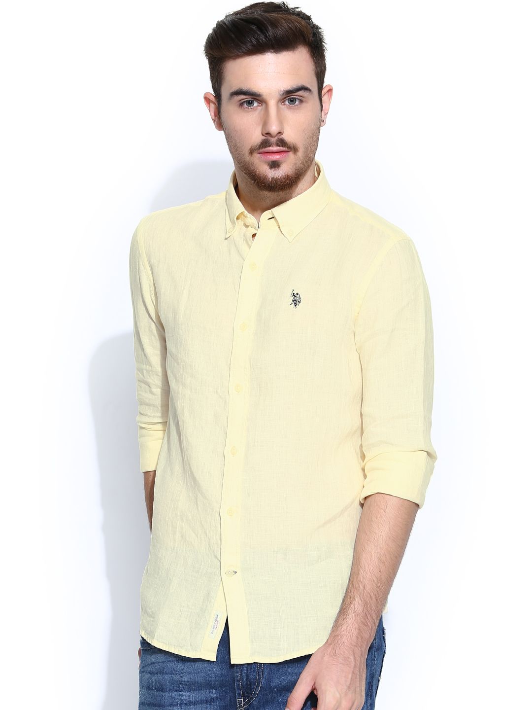 Yellow Linen Shirts for Men