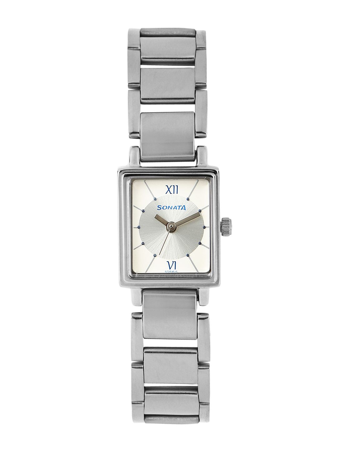 Sonata Women Silver-Toned & Off-White Dial Watch NF8080SM01 Price in India