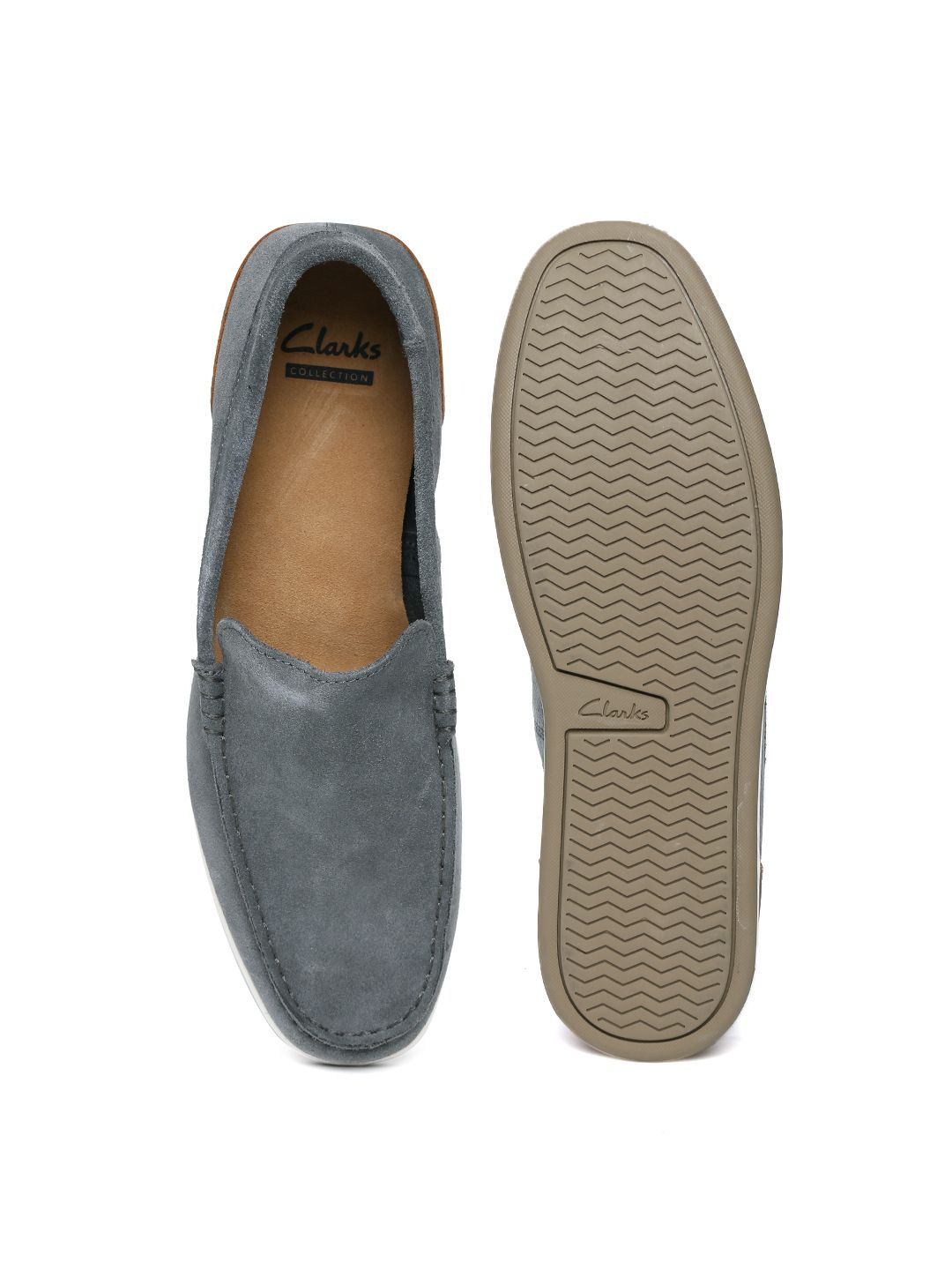 Clarks Collection Shoes Mens 10M Loafers Gray Suade Wool Slip On Round Toe Buy Clarks Men Grey Suede Loafers - Casual Shoes for Men  main image 2