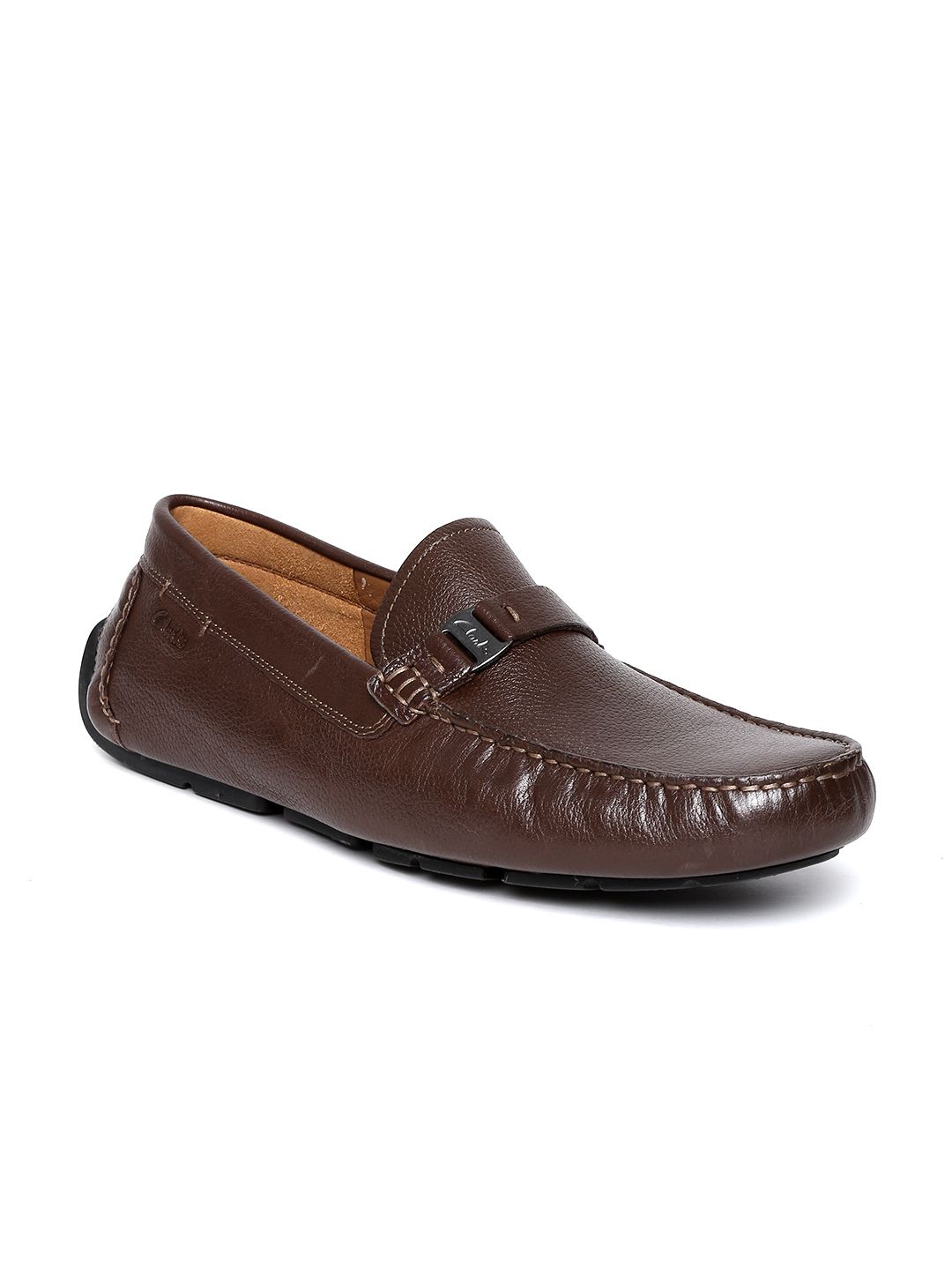 Buy Clarks Men Dark Brown Leather Driving Shoes - Casual  display picture 1