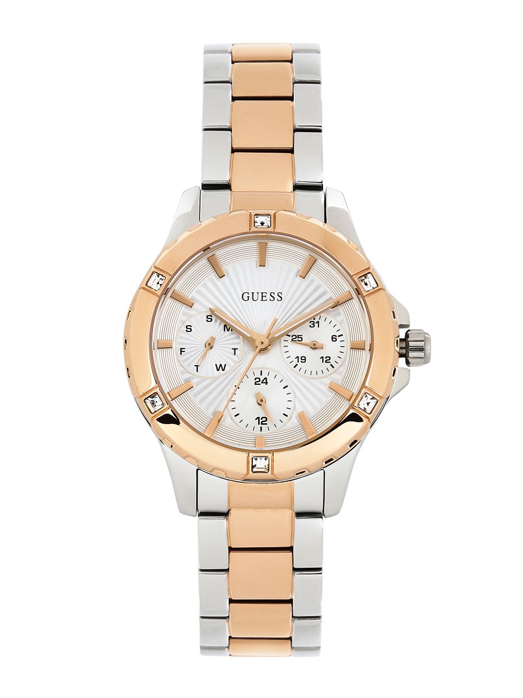 GUESS Women Silver-Toned Dial Watch W0443L4 Price in India