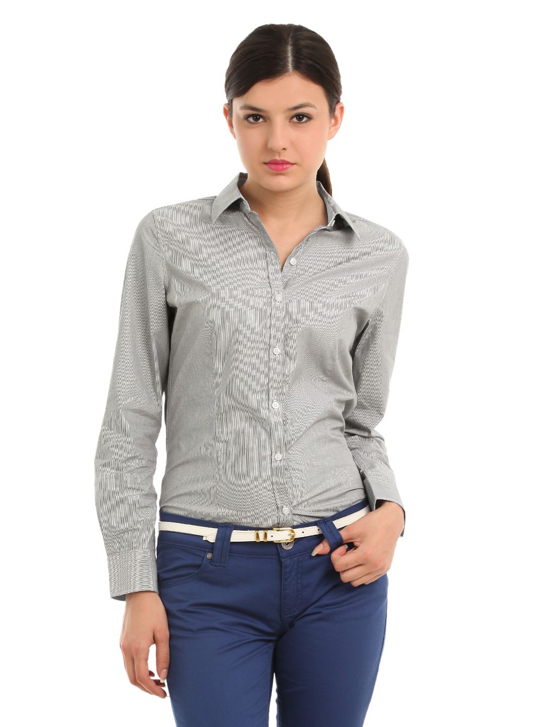 Allen Solly Woman Grey Shirt