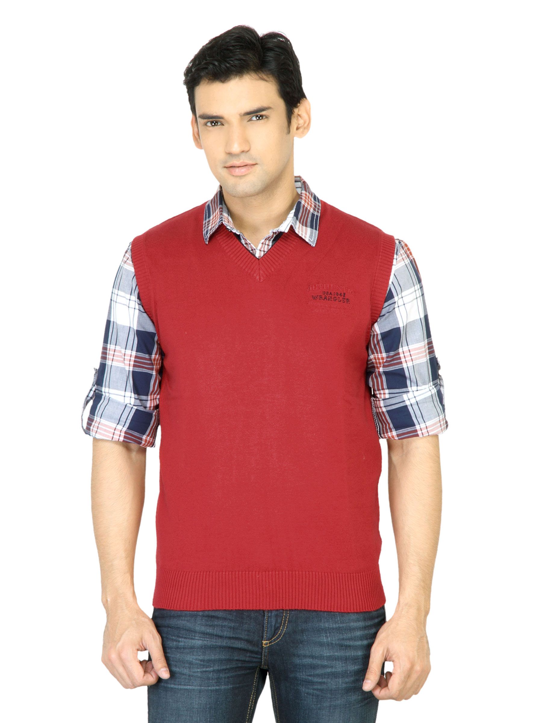 Wrangler Men Rib Red Sweater