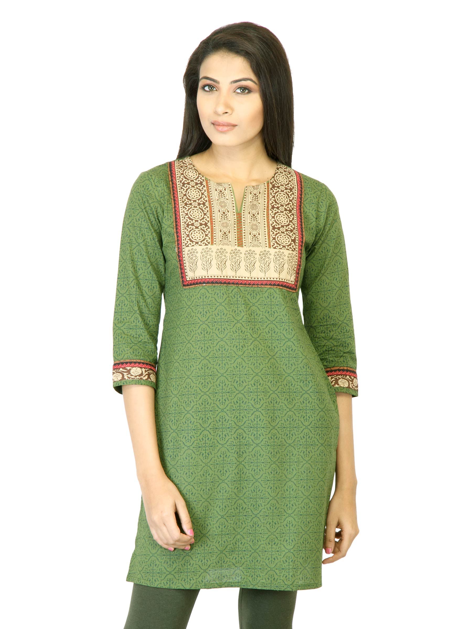 Mother Earth Women Green Printed Kurta