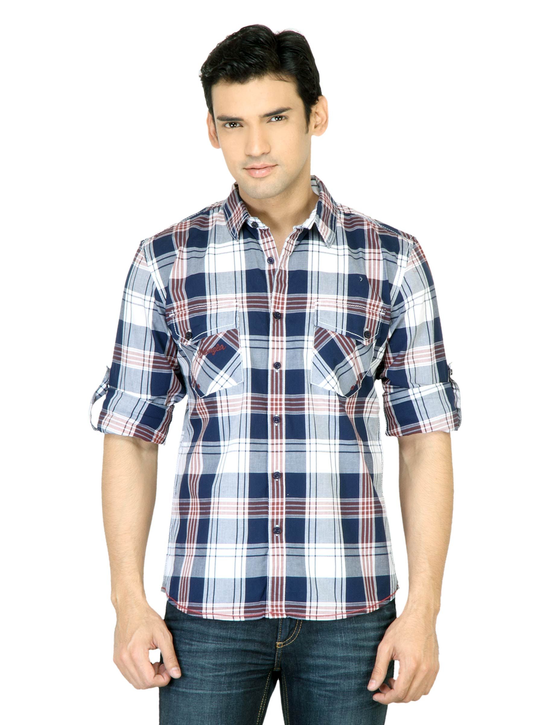 Wrangler Men Urban Navy Blue Shirt