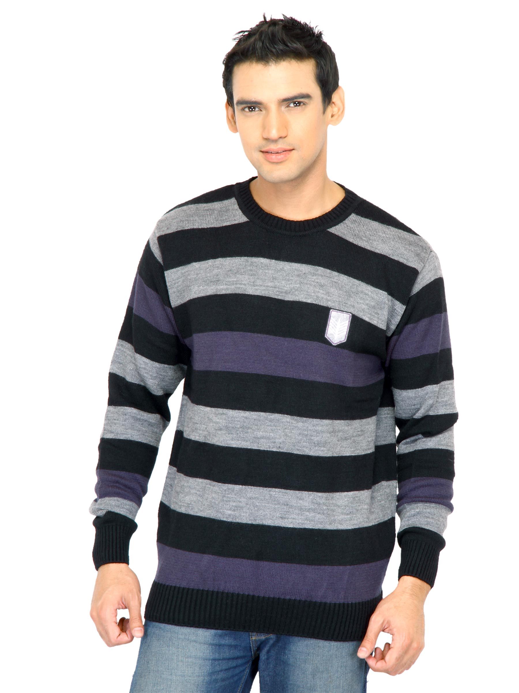 Scullers Men Stripes Blue Sweaters