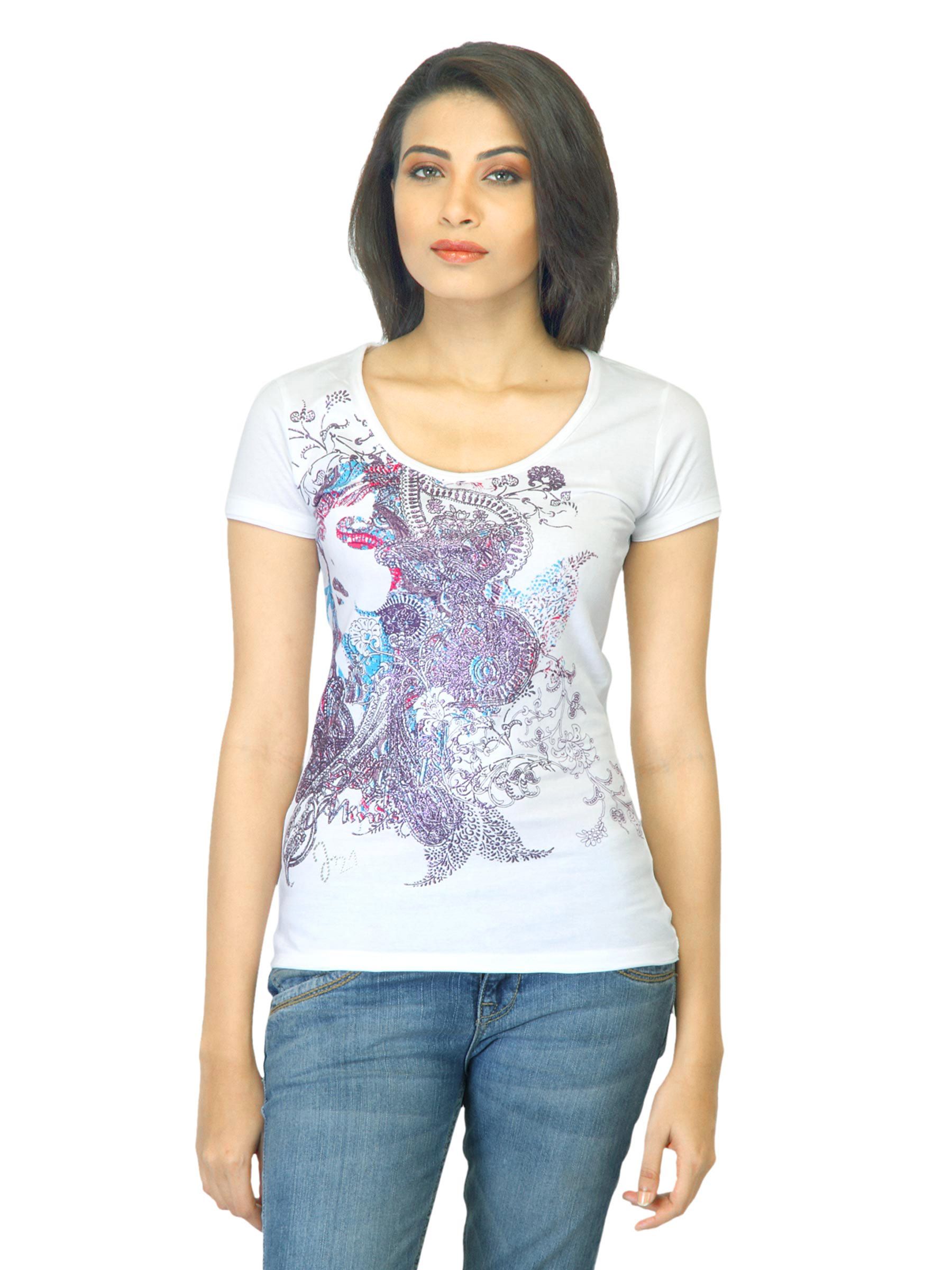 Jealous 21 Women Printed White T-shirt