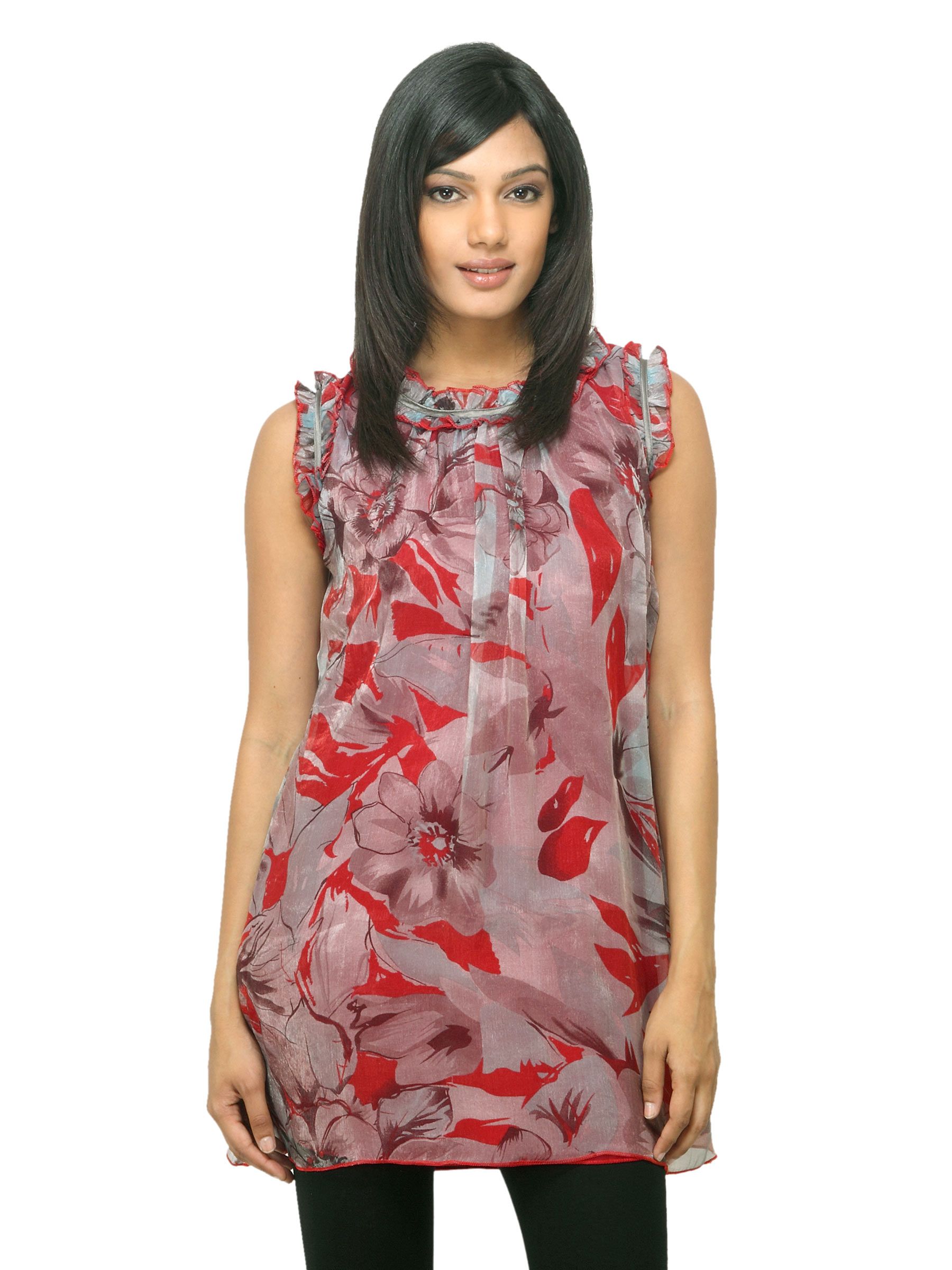 Sepia Women Printed Red Tunic