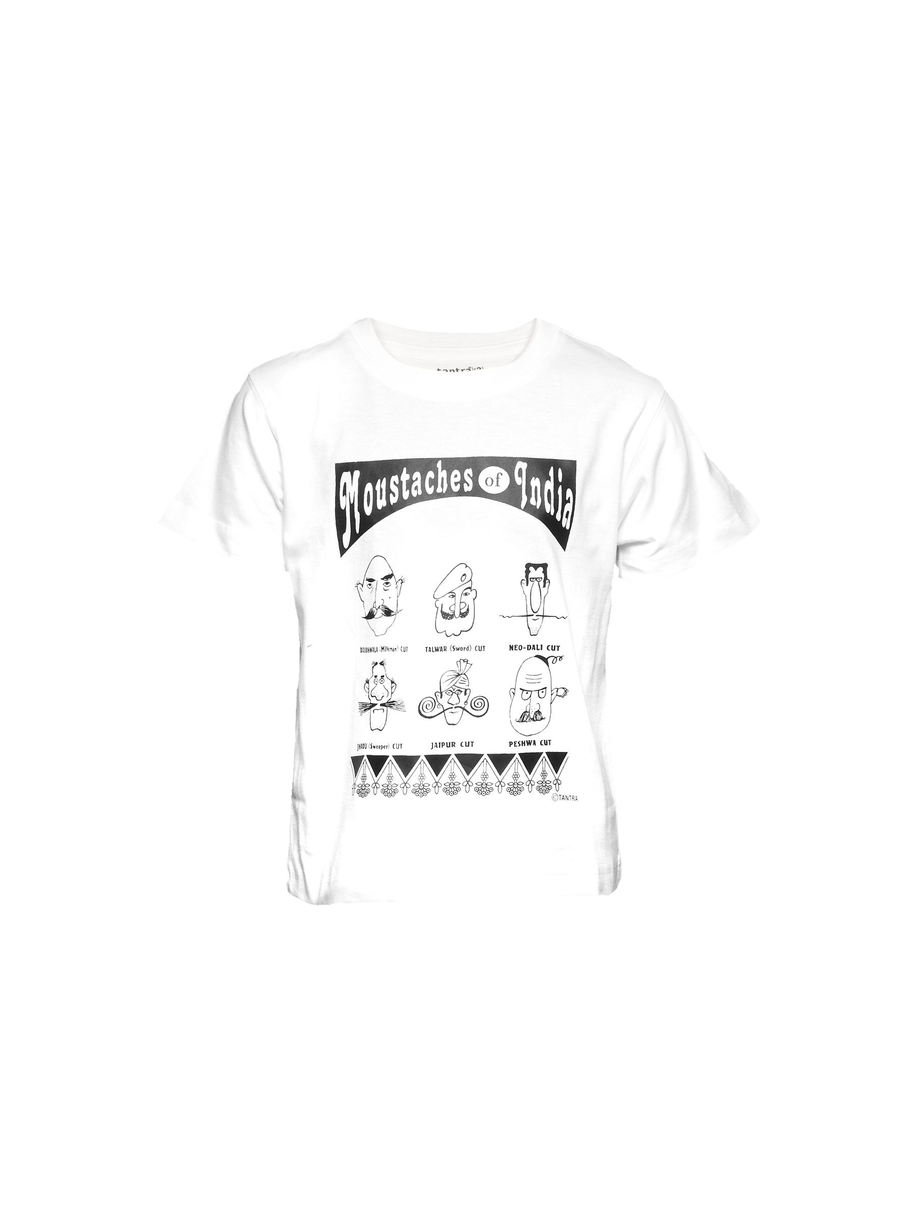 Tantra Kid's Unisex Moustaches White Kidswear