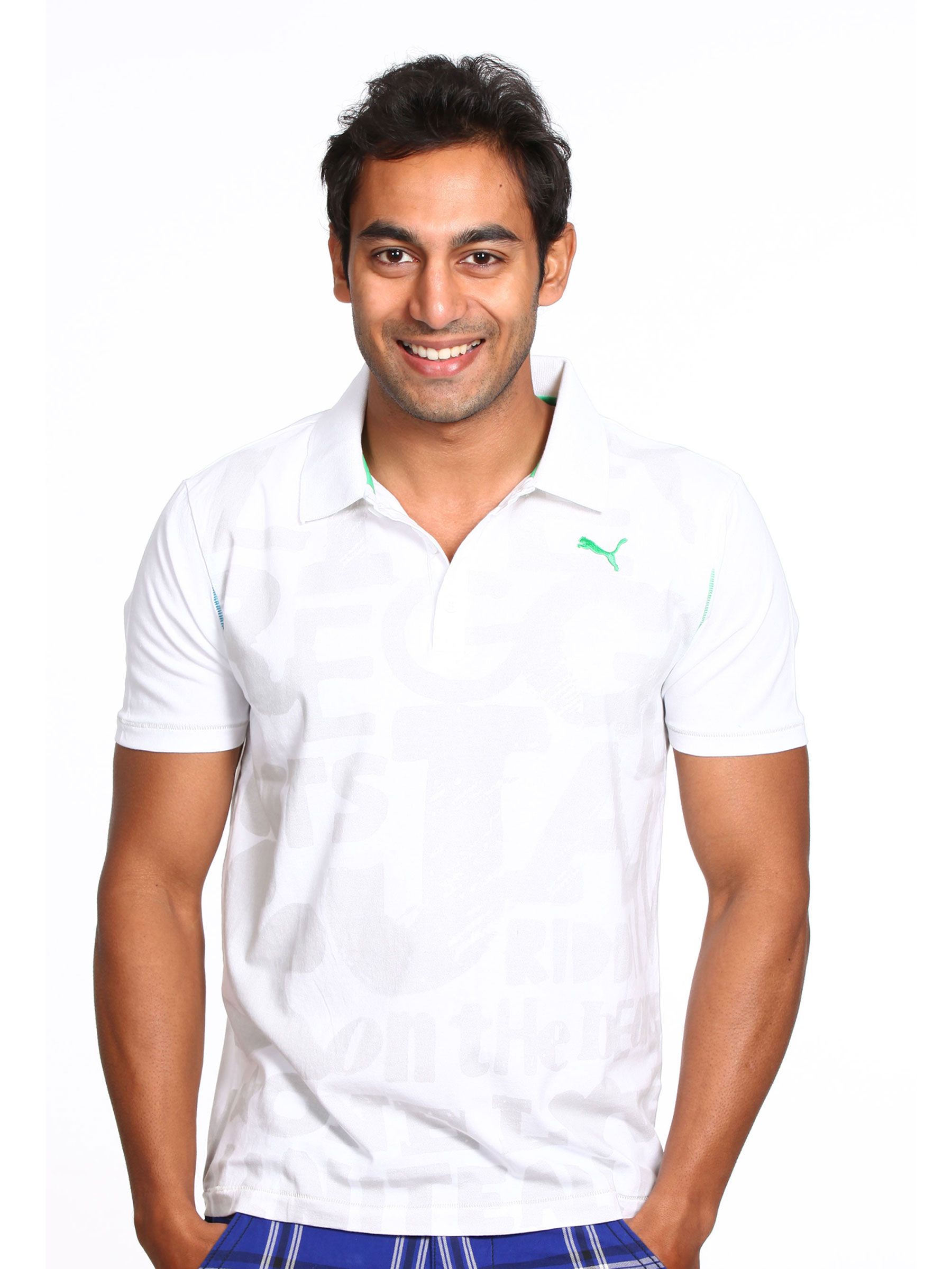 Puma Men's White Polo T-shirt