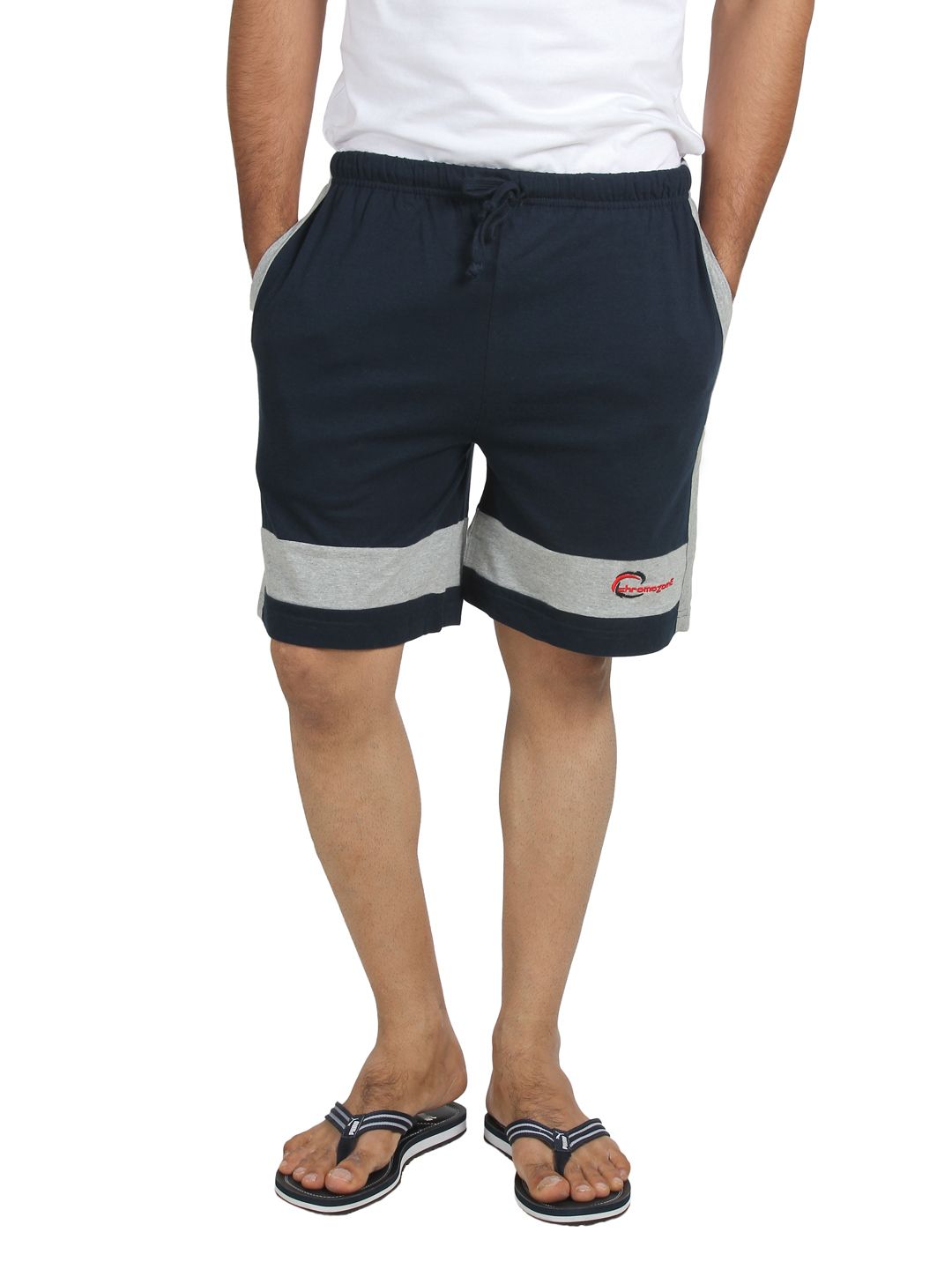Chromozome Men Navy Blue Soccer Shorts