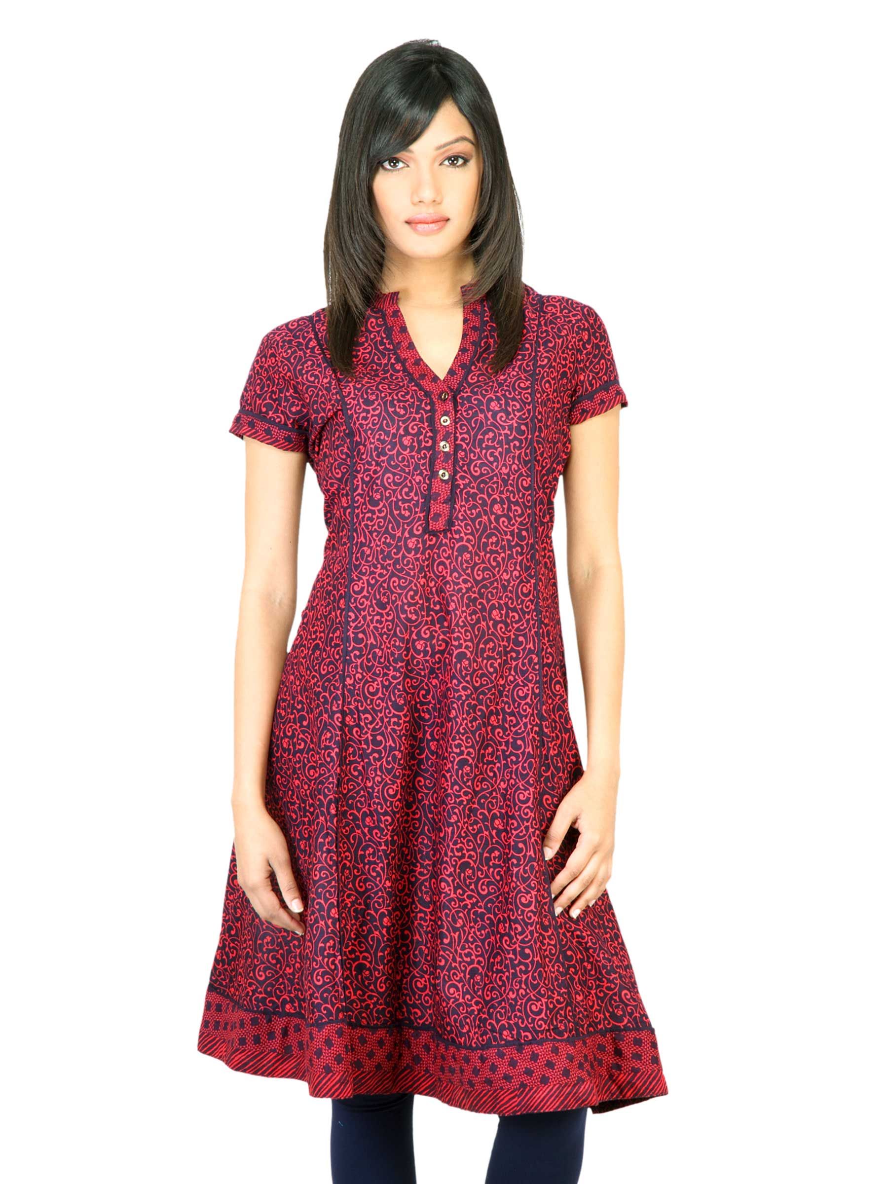 BIBA Women Printed Red Kurta