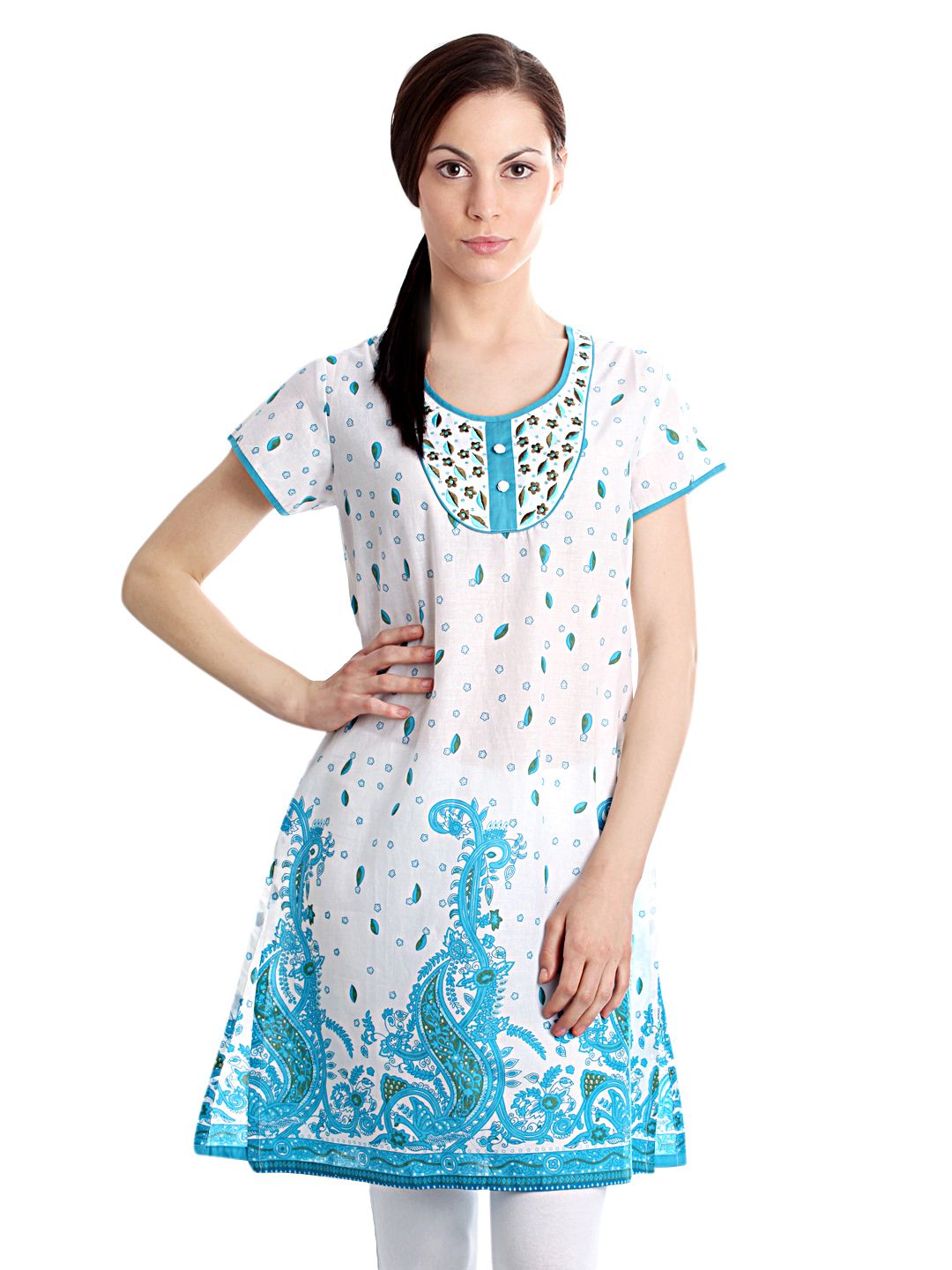 Diva Women Printed White Kurta