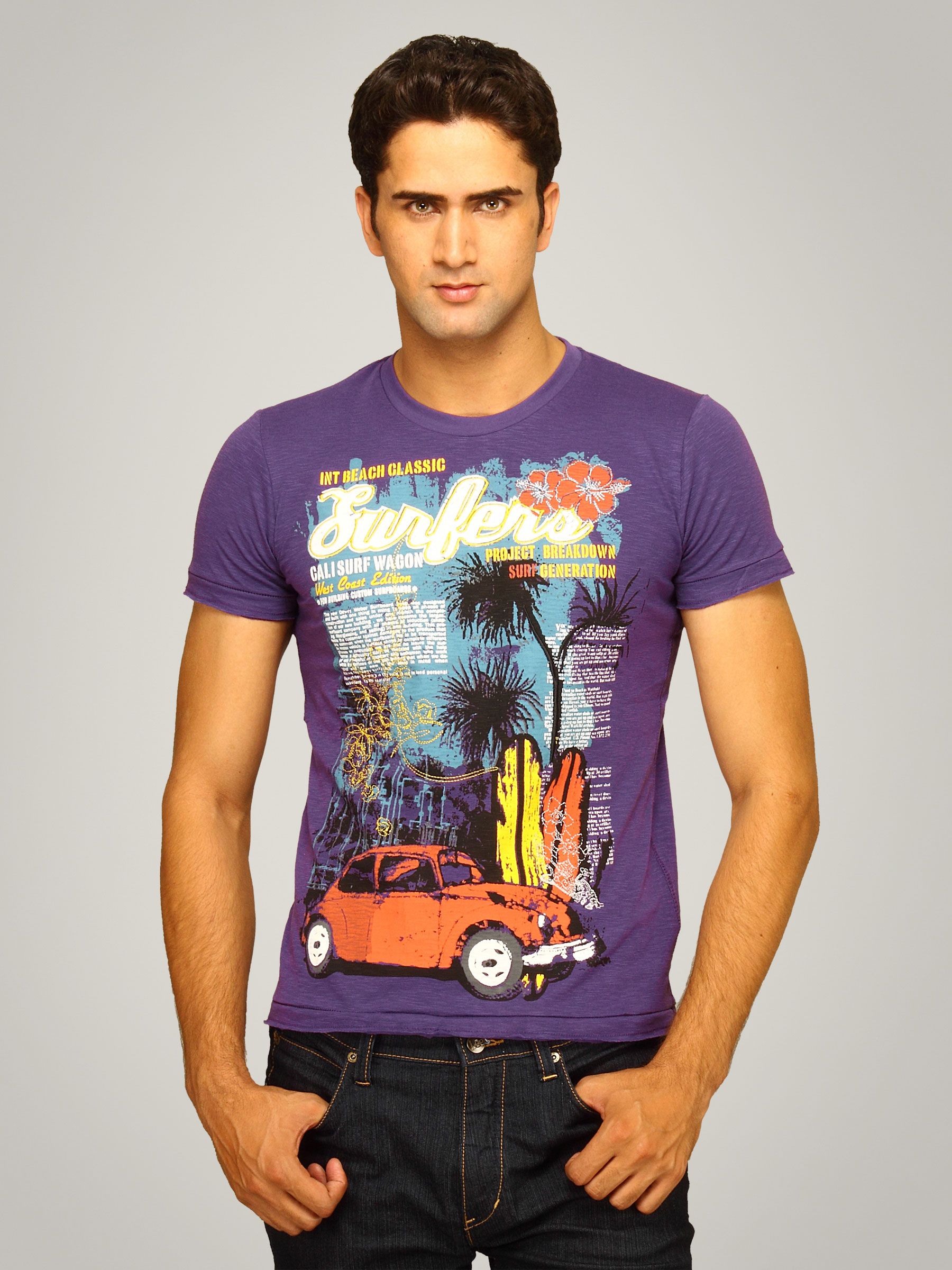 Status Quo Men's Surfers Purple T-shirt