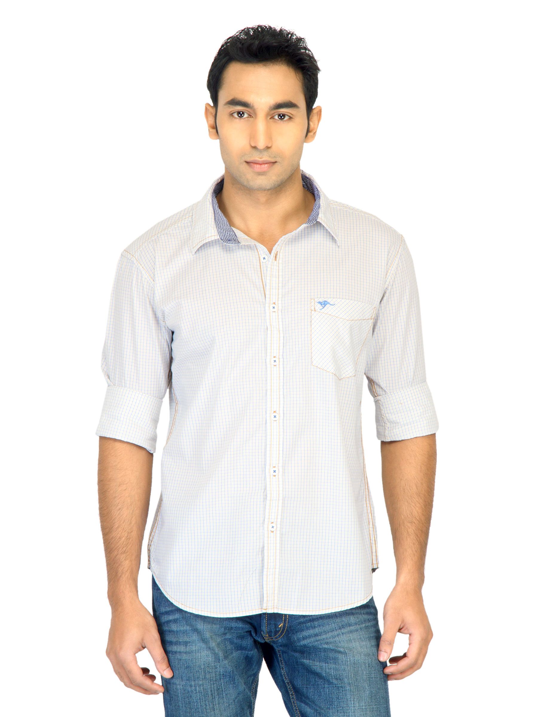 Highlander Men Check White Shirt
