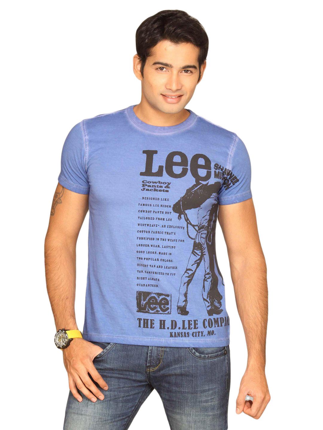 Lee Men's Saddle Indigo Quarts T-shirt