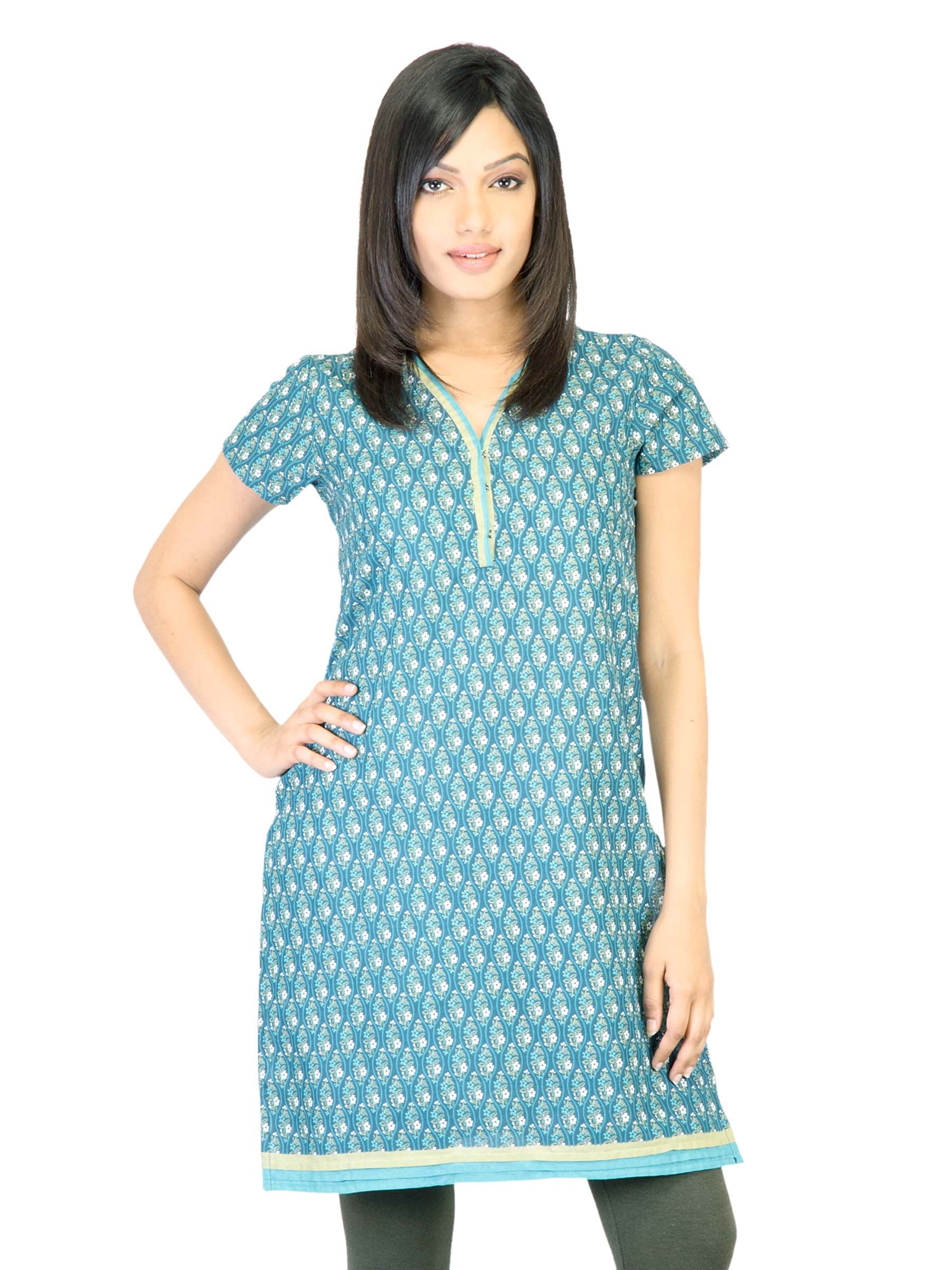 Vishudh Women Blue Printed Kurta
