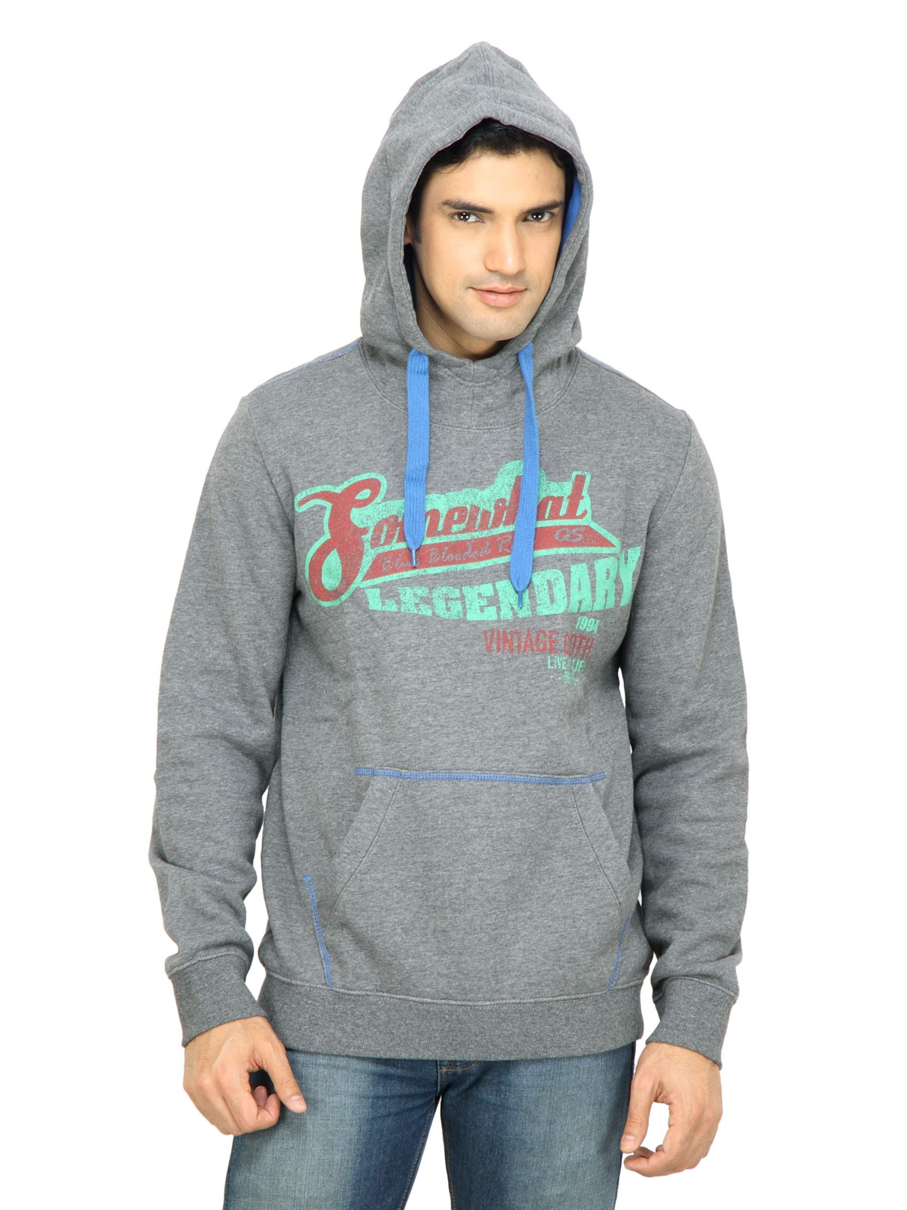 s.Oliver Men Printed Grey Sweatshirt