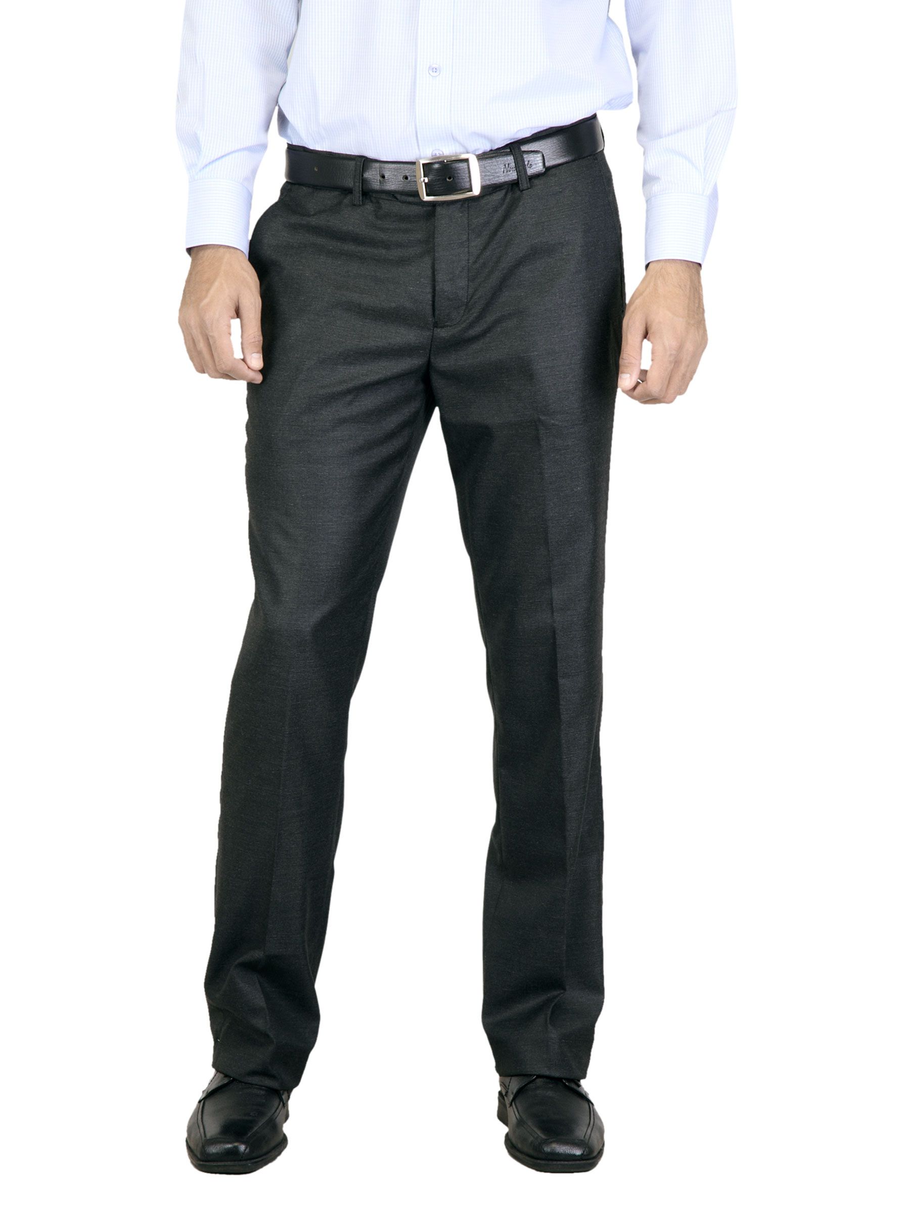 Genesis Men Solid Charcoal Trouser