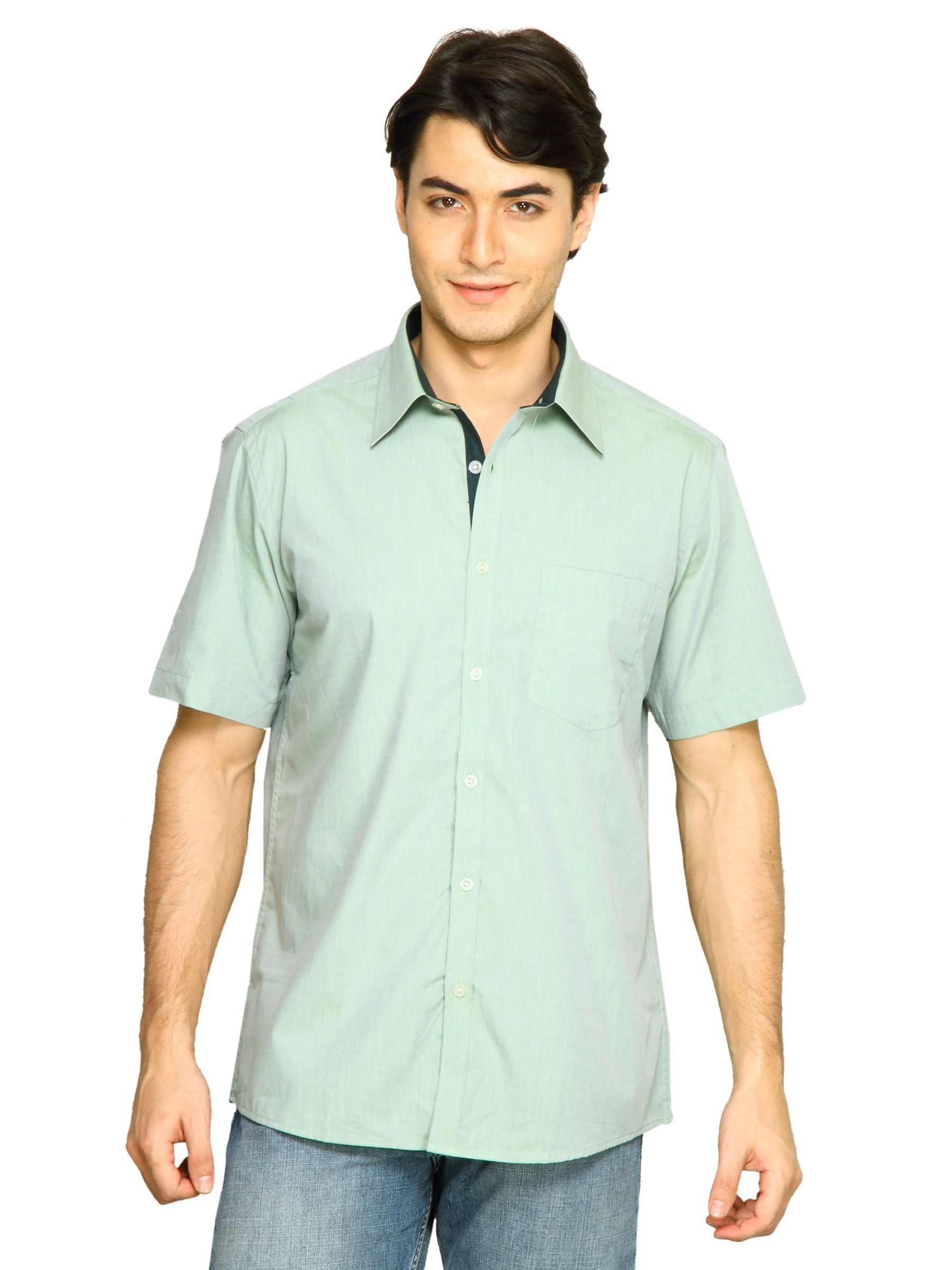 Indigo Nation Men Plain Light Blue Shirts