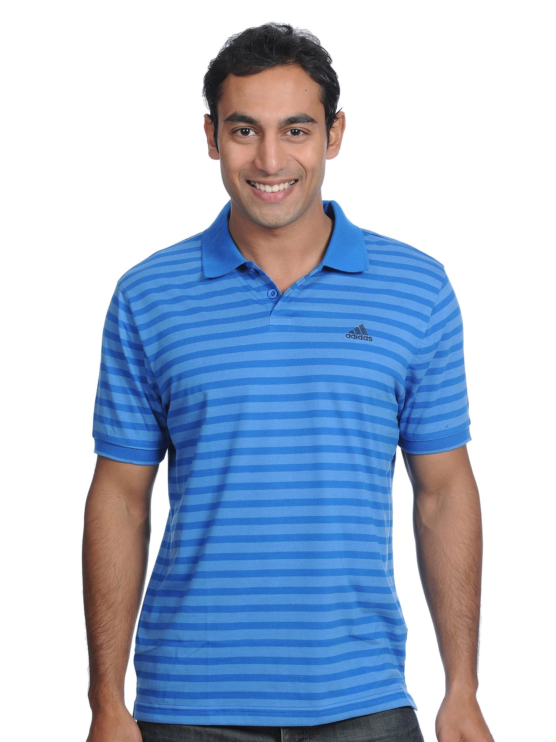 ADIDAS Mens Stripped Polo T-shirt