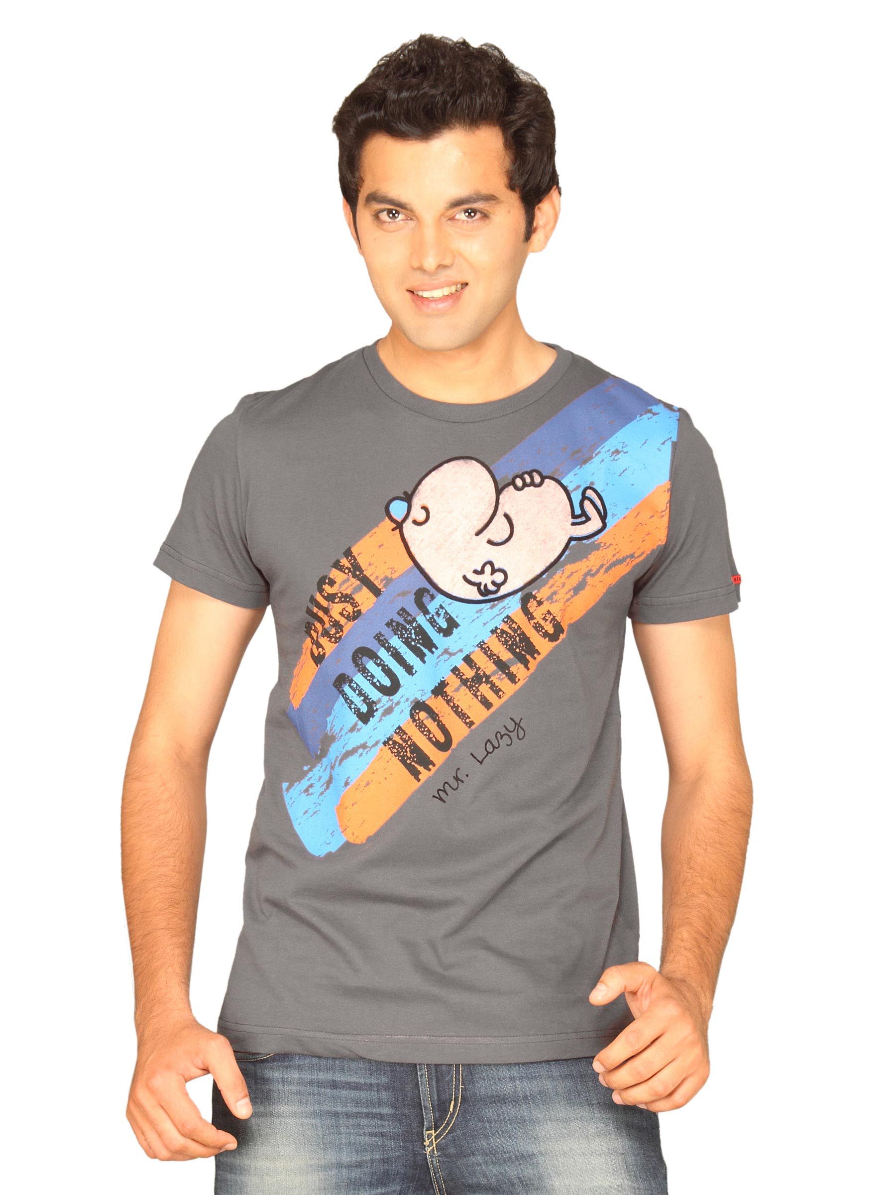 Mr.Men Men's Busy Doing Nothing Charcoal T-shirt