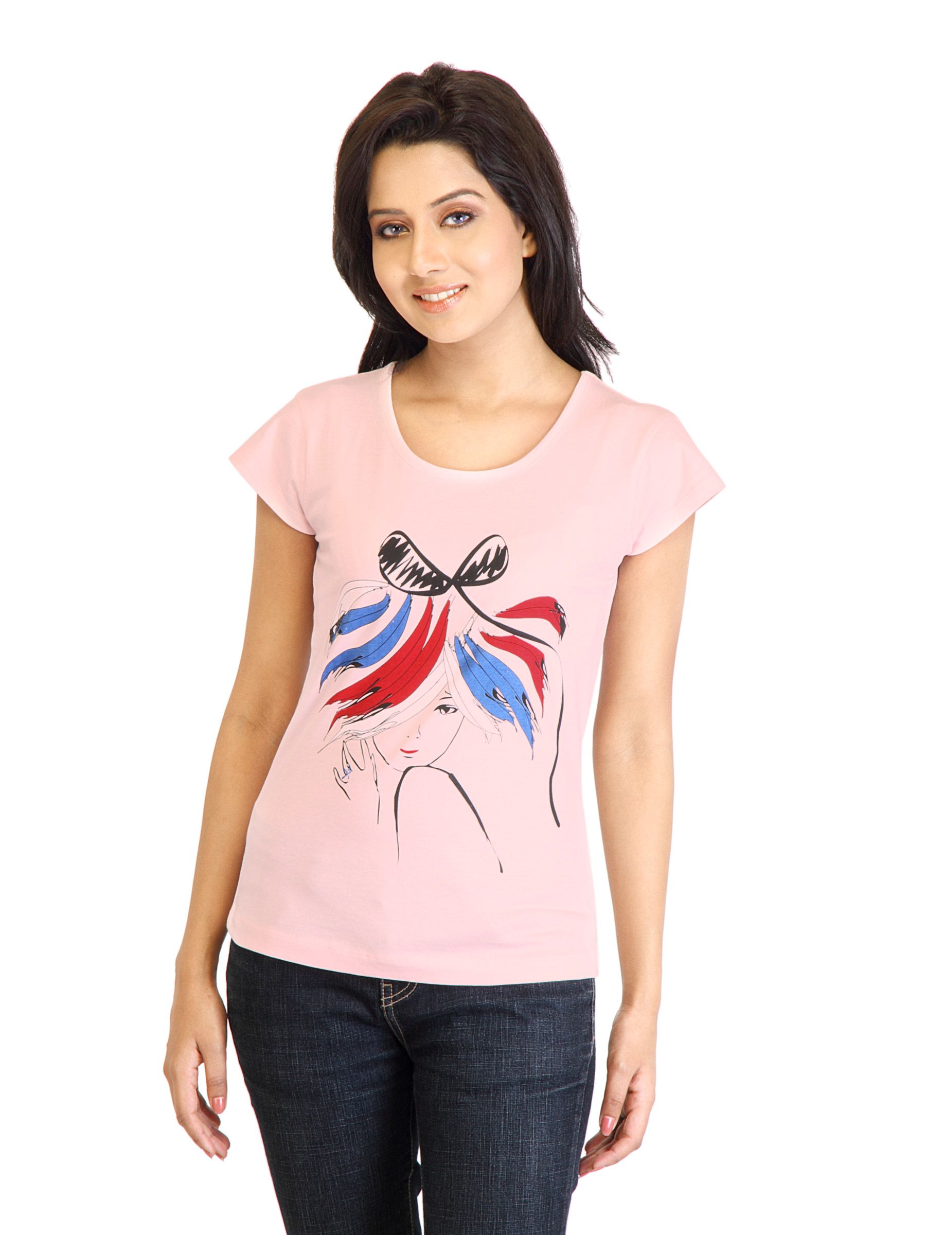 Tokyo Talkies Women Printed Pink Top