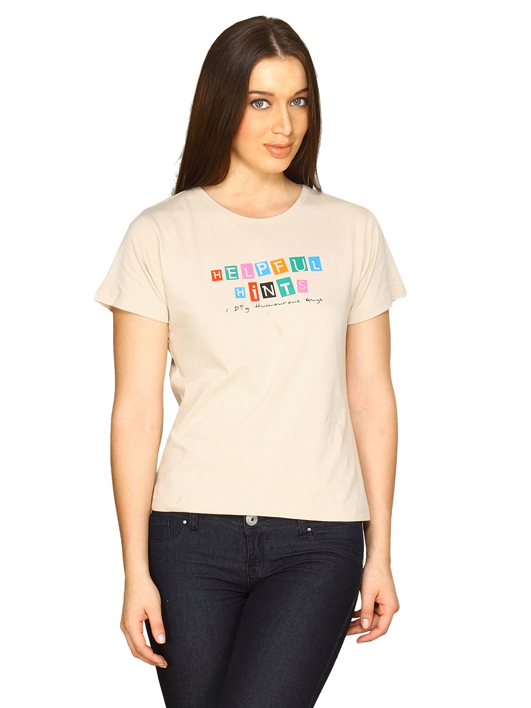Tantra Women Cream T-shirt