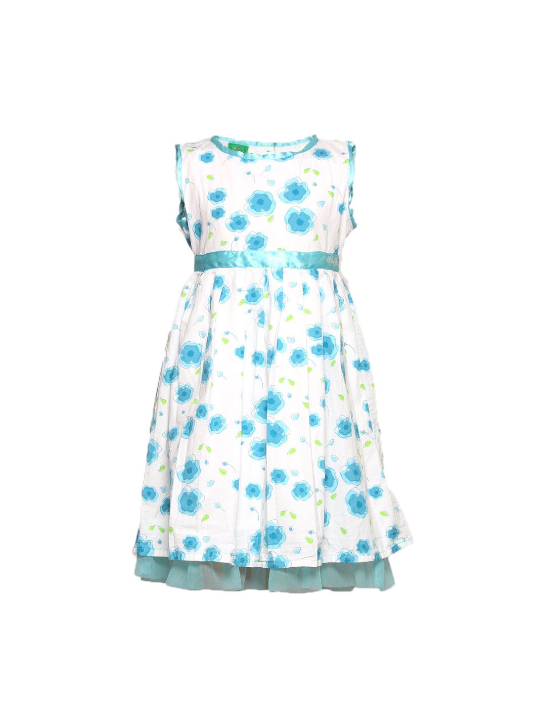 Palm Tree Girls Beyonce White & Blue Dress