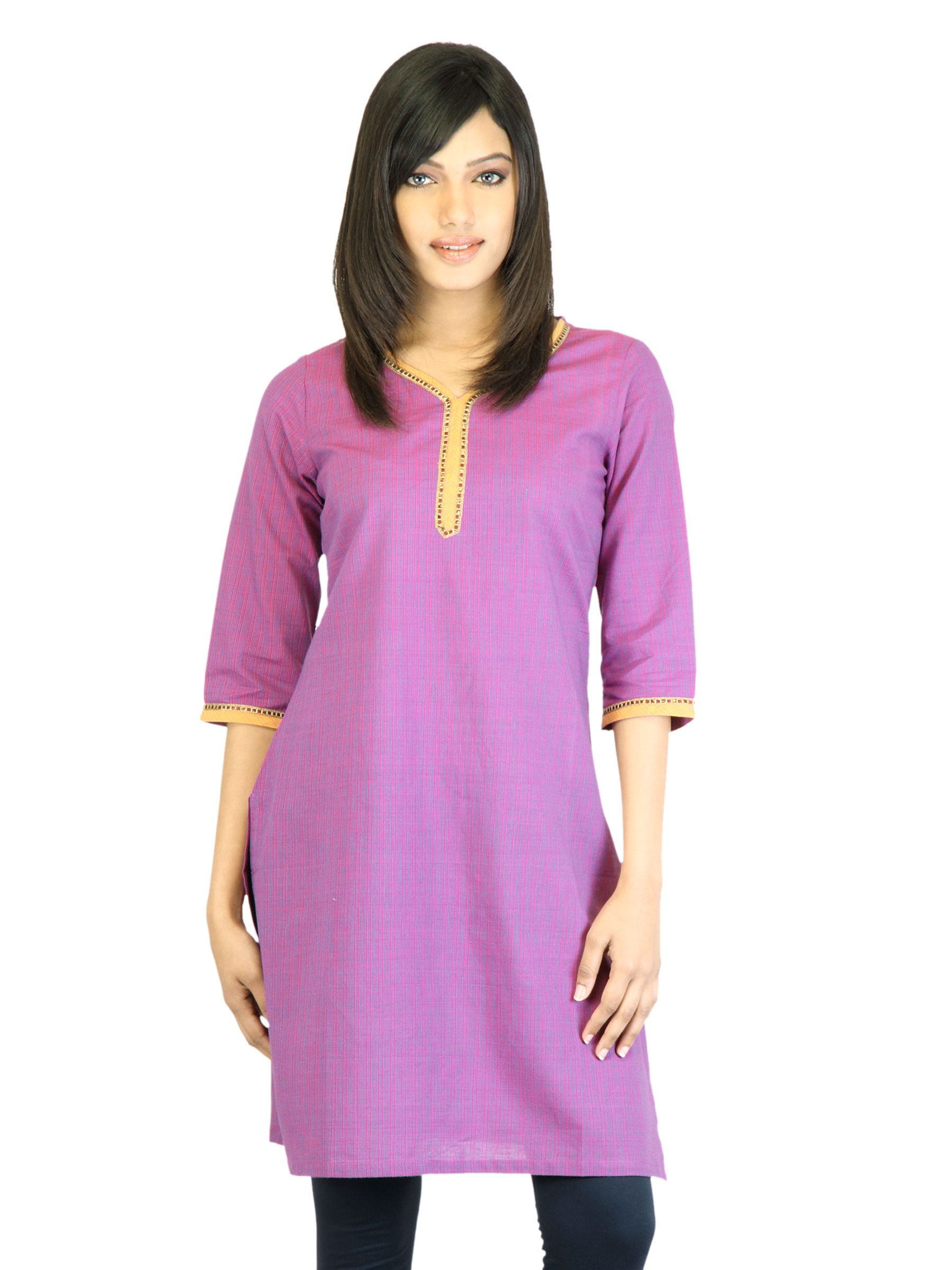 Aurelia Women Purple Striped Kurta
