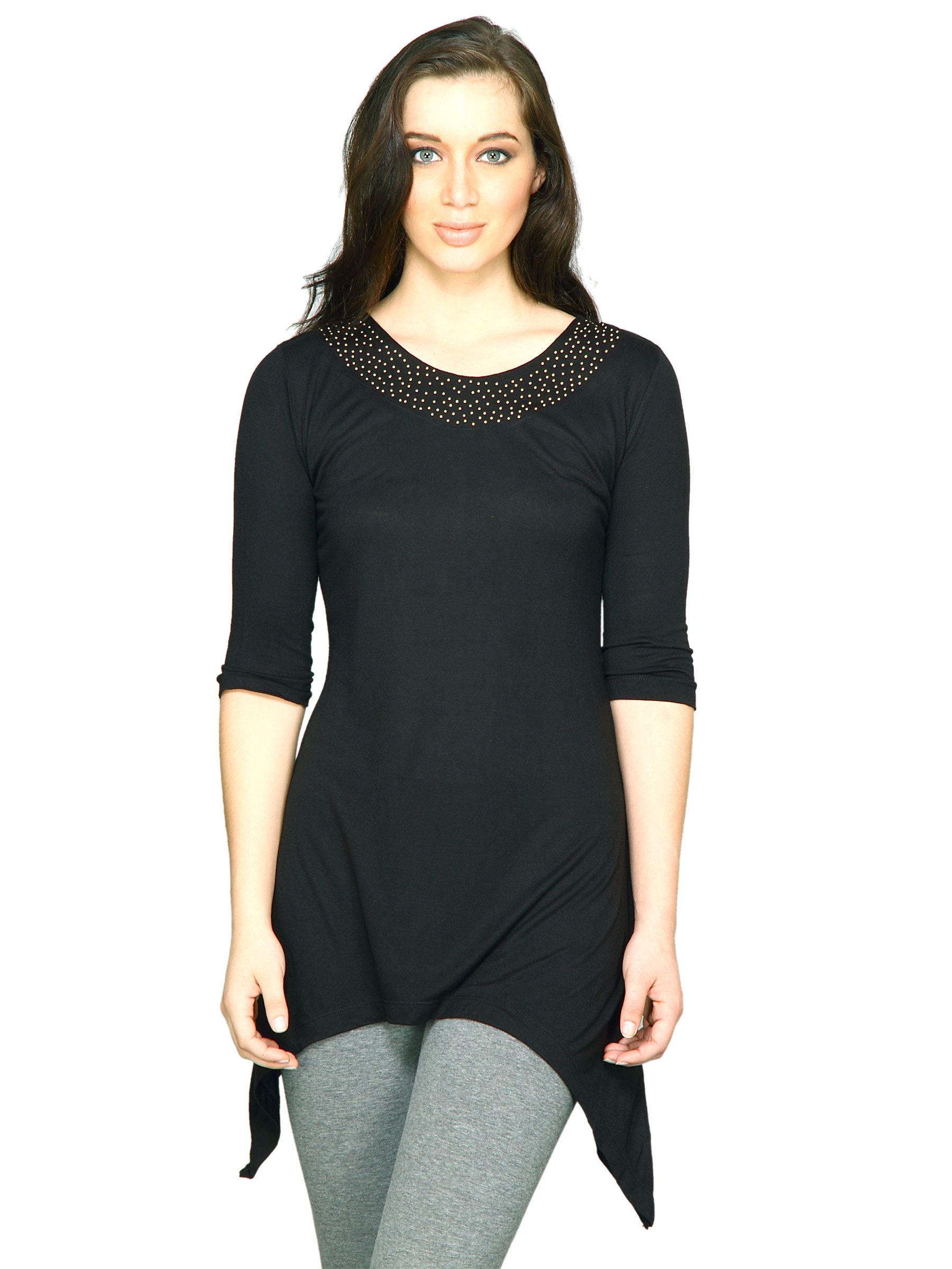 Scullers For Her Women Viscose Tunics Purple Tops