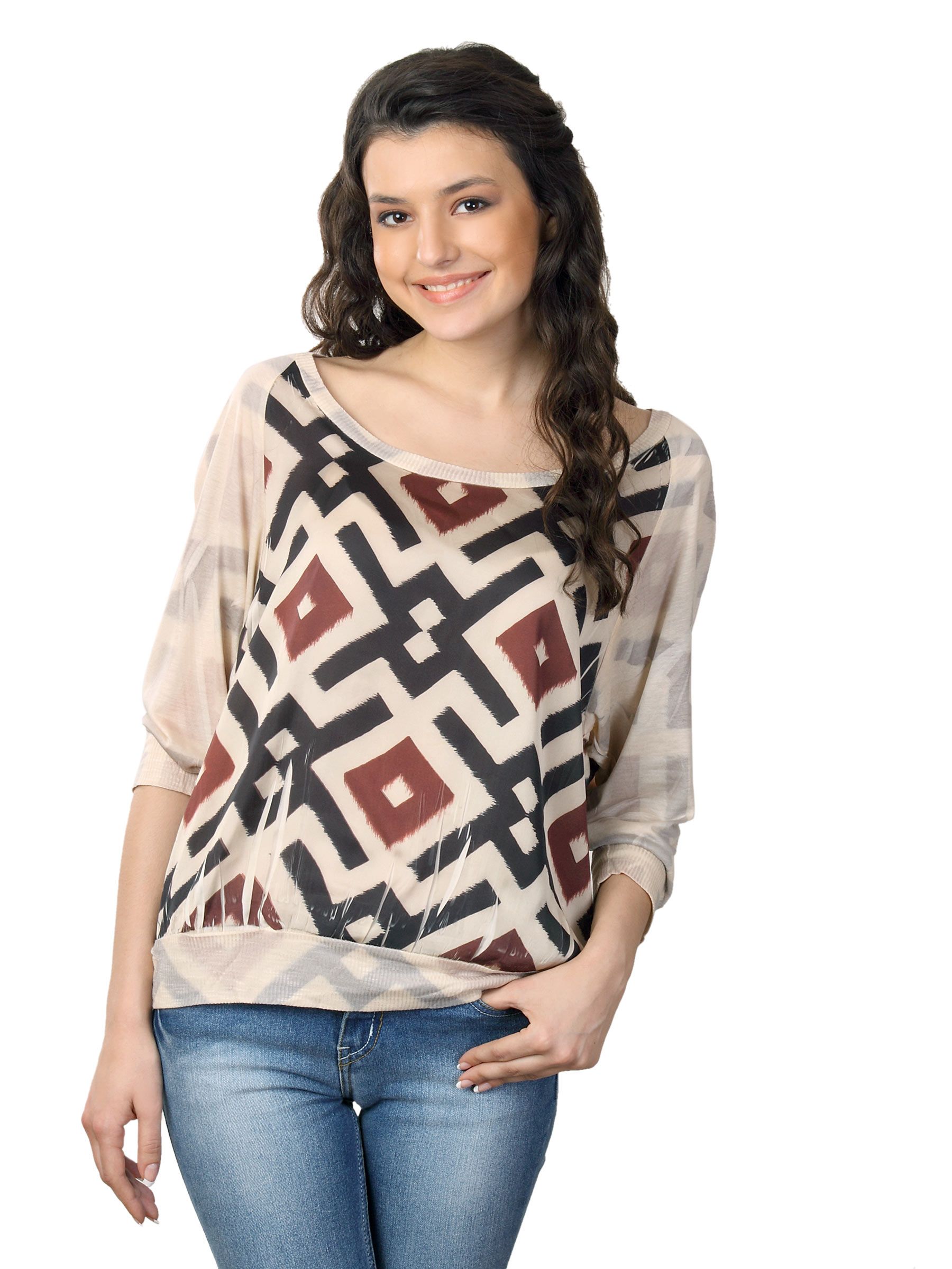 Tonga Women Beige & Brown Top