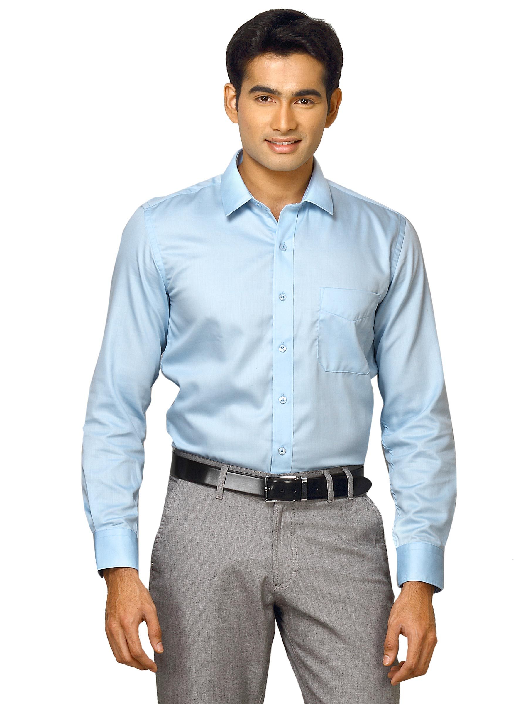 Mark Taylor Men Blue Striped Shirt