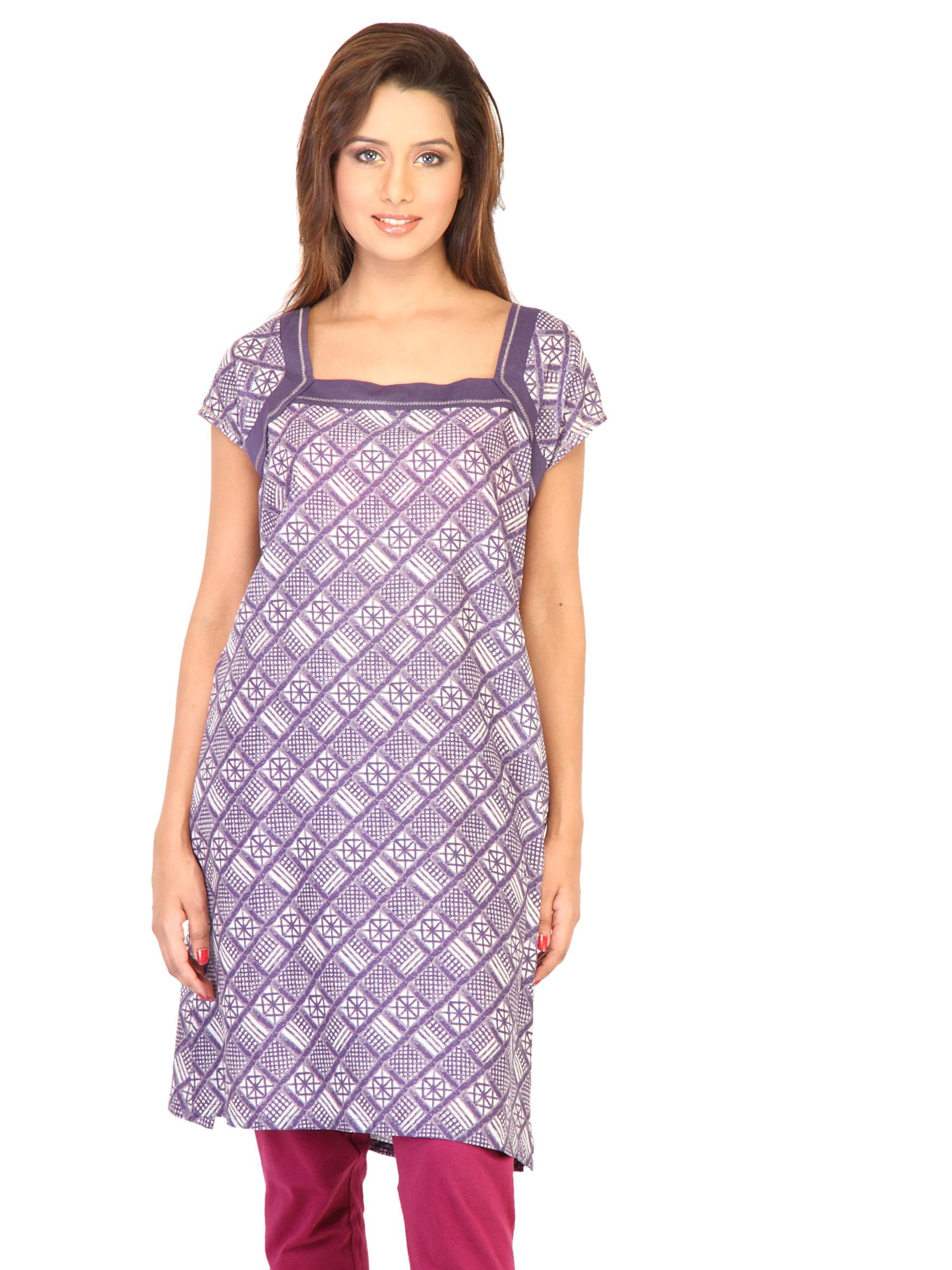 W Women Printed White Kurtas