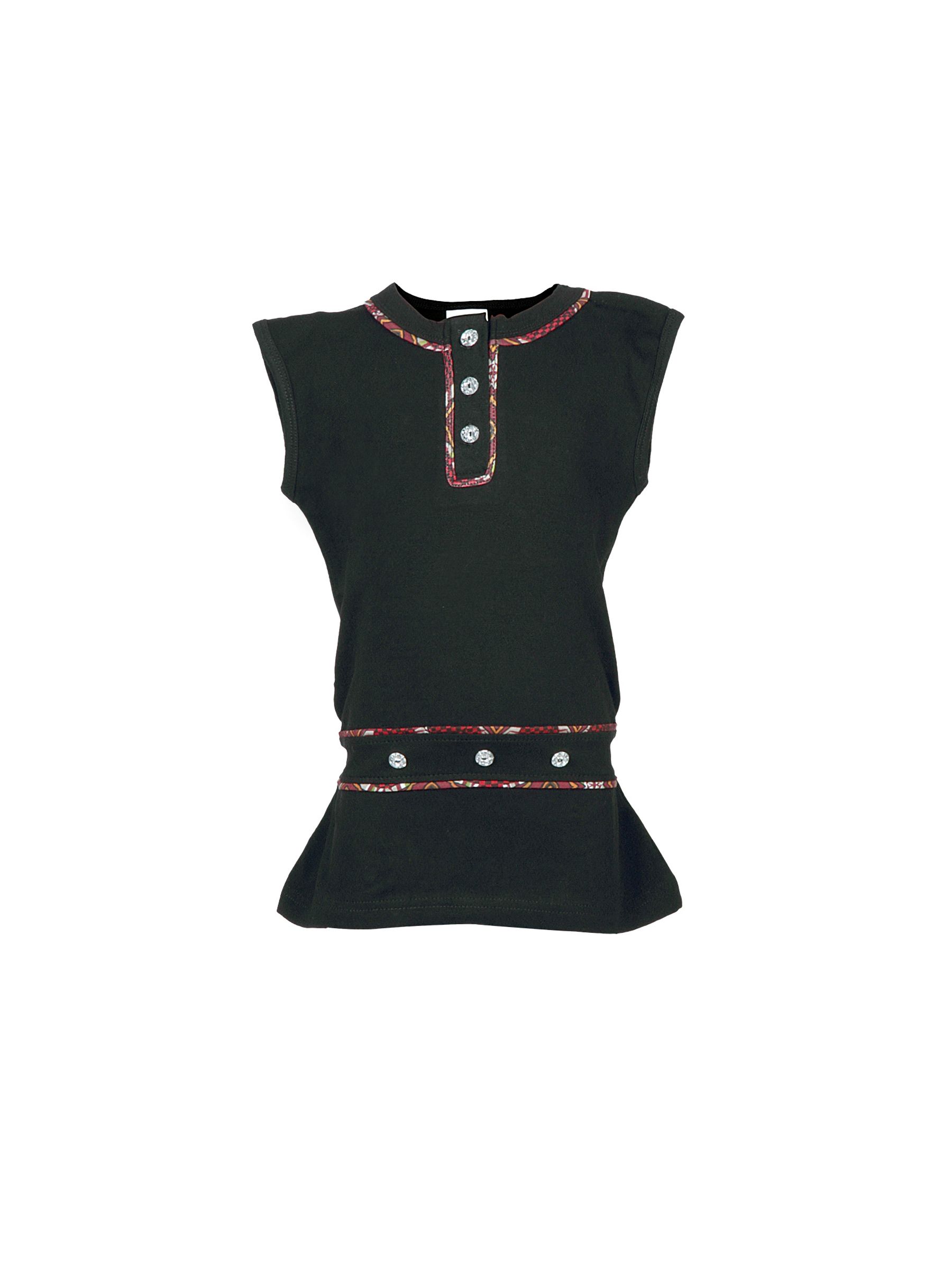 Ant Kids Crystal Button Black Tops