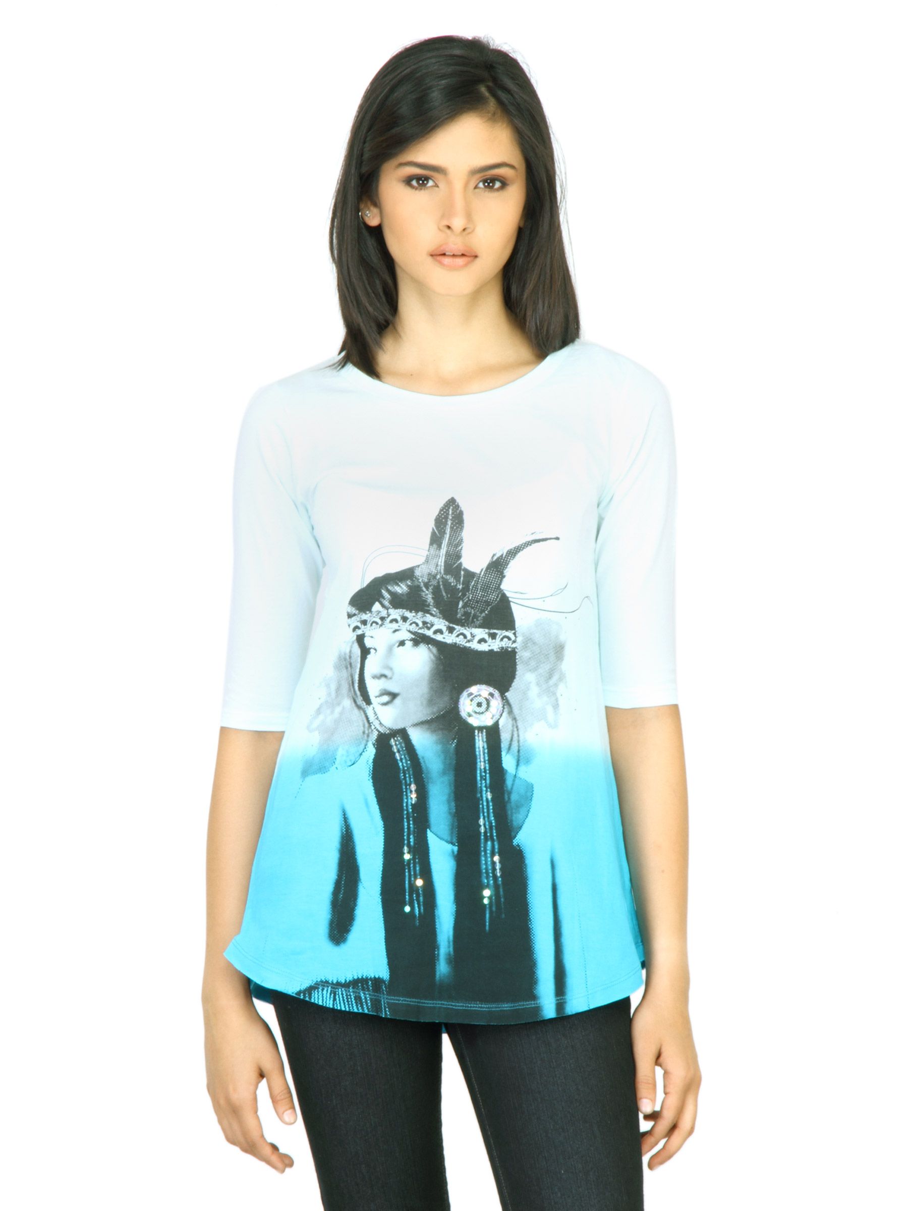 Wrangler Women Native Blue Tshirt