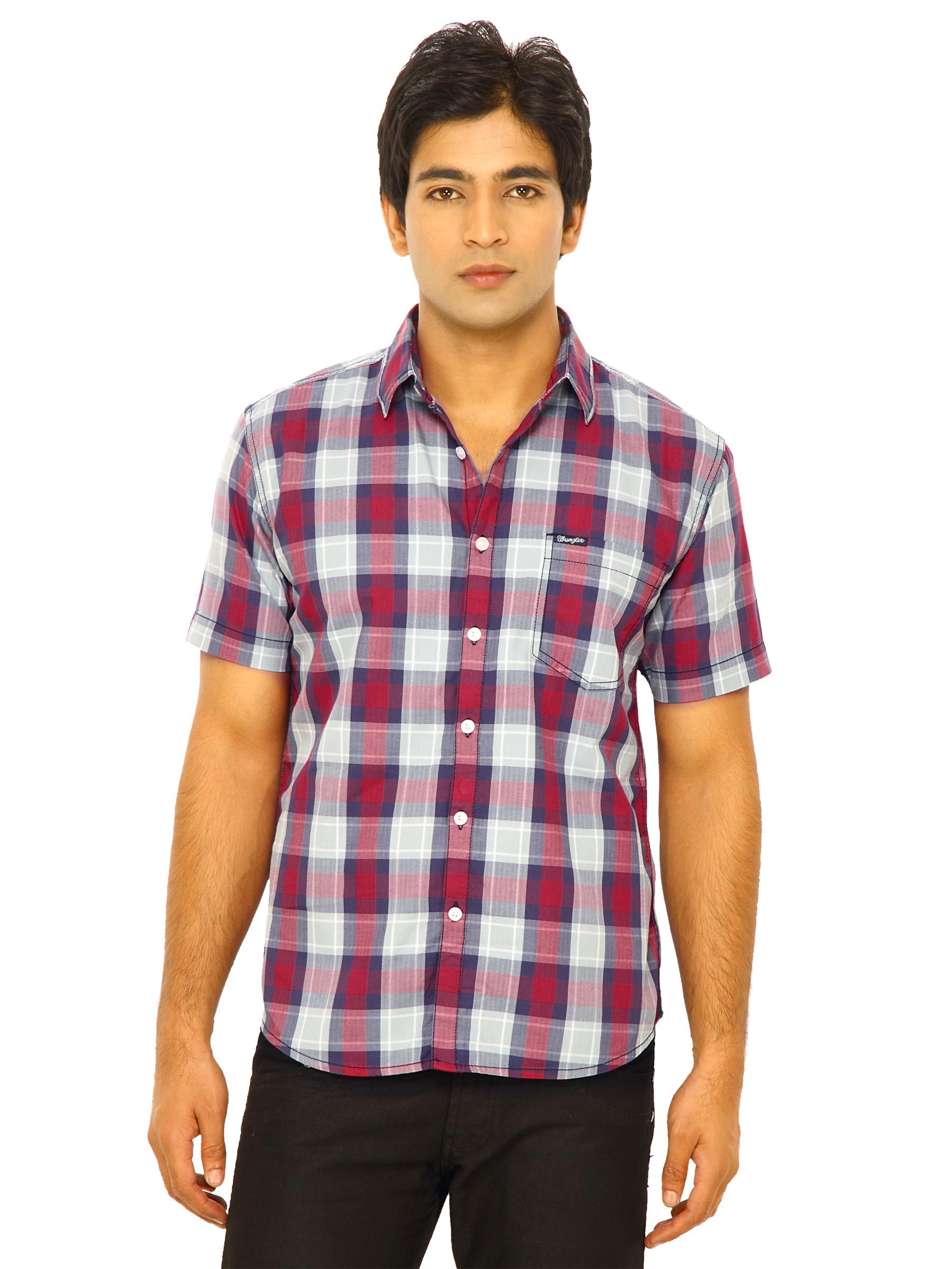 Wrangler Men Rodeo 47 Tab Pkt Red Shirts