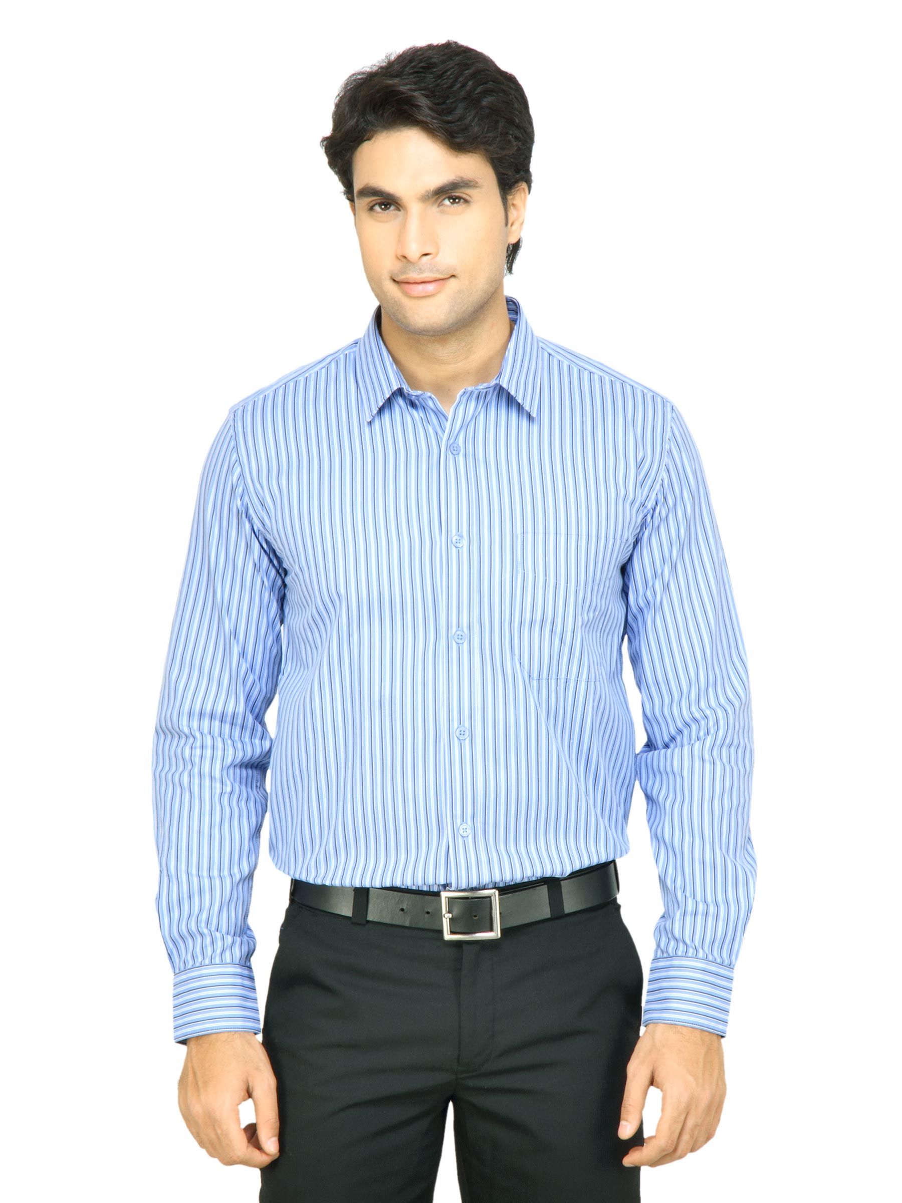 Black Coffee Men Blue Slim Fit Shirt