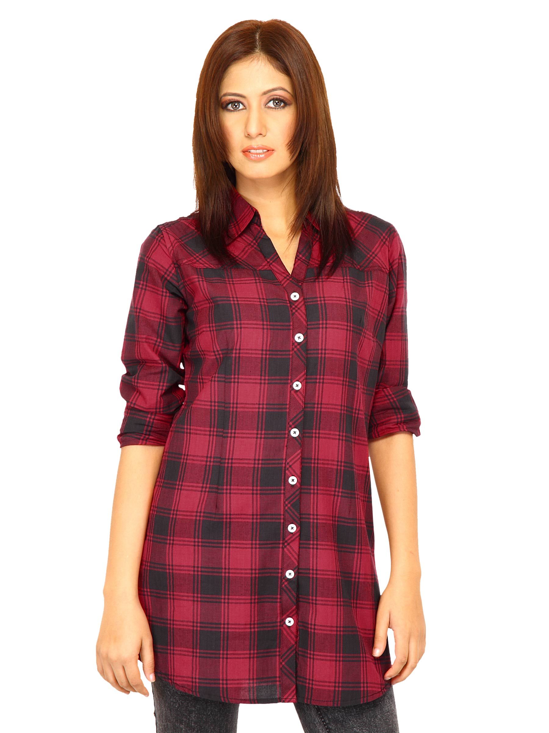 Jealous 21 Women Check Red Shirt