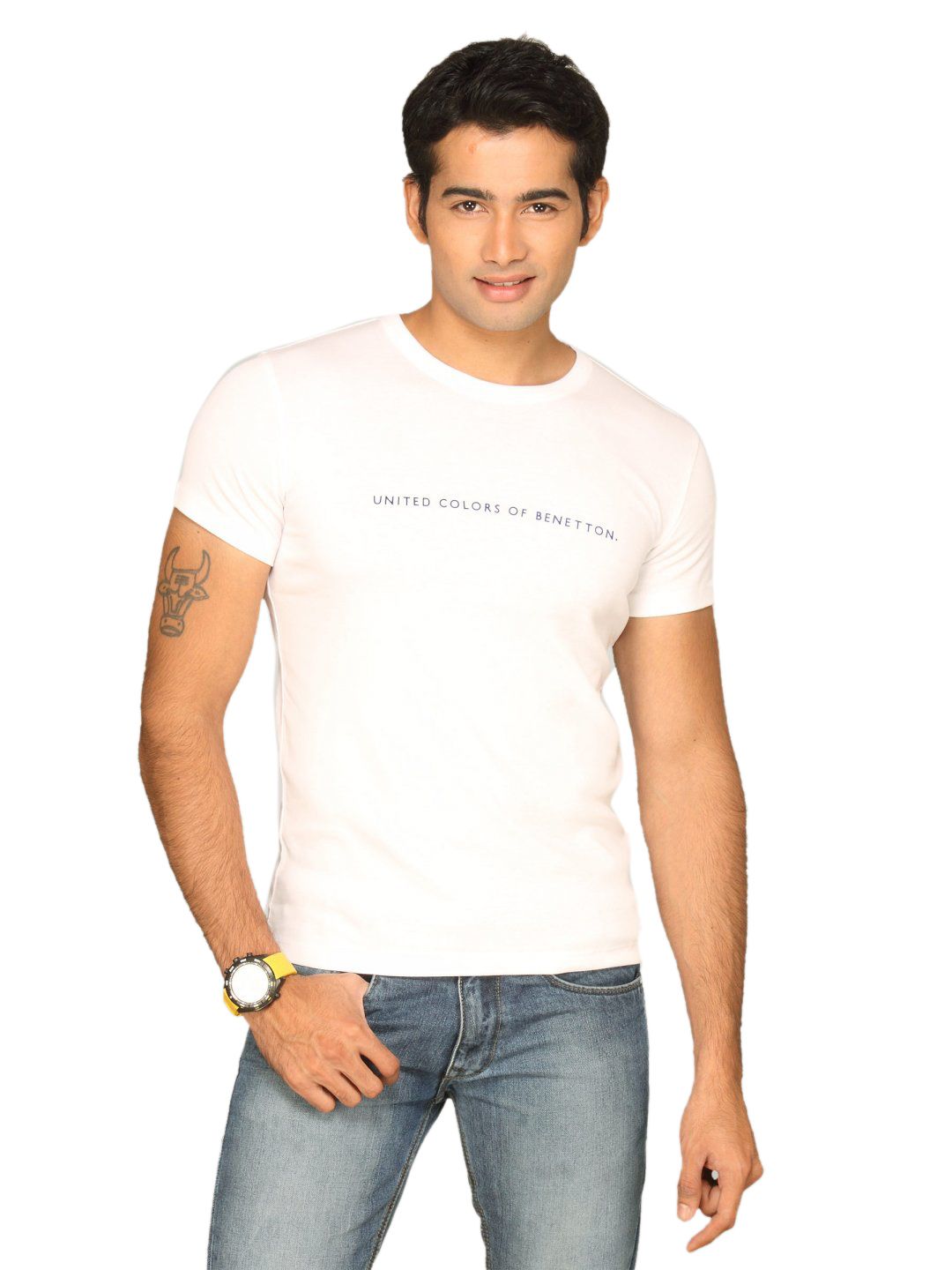 UCB Men's United Colors Flock White T-shirt