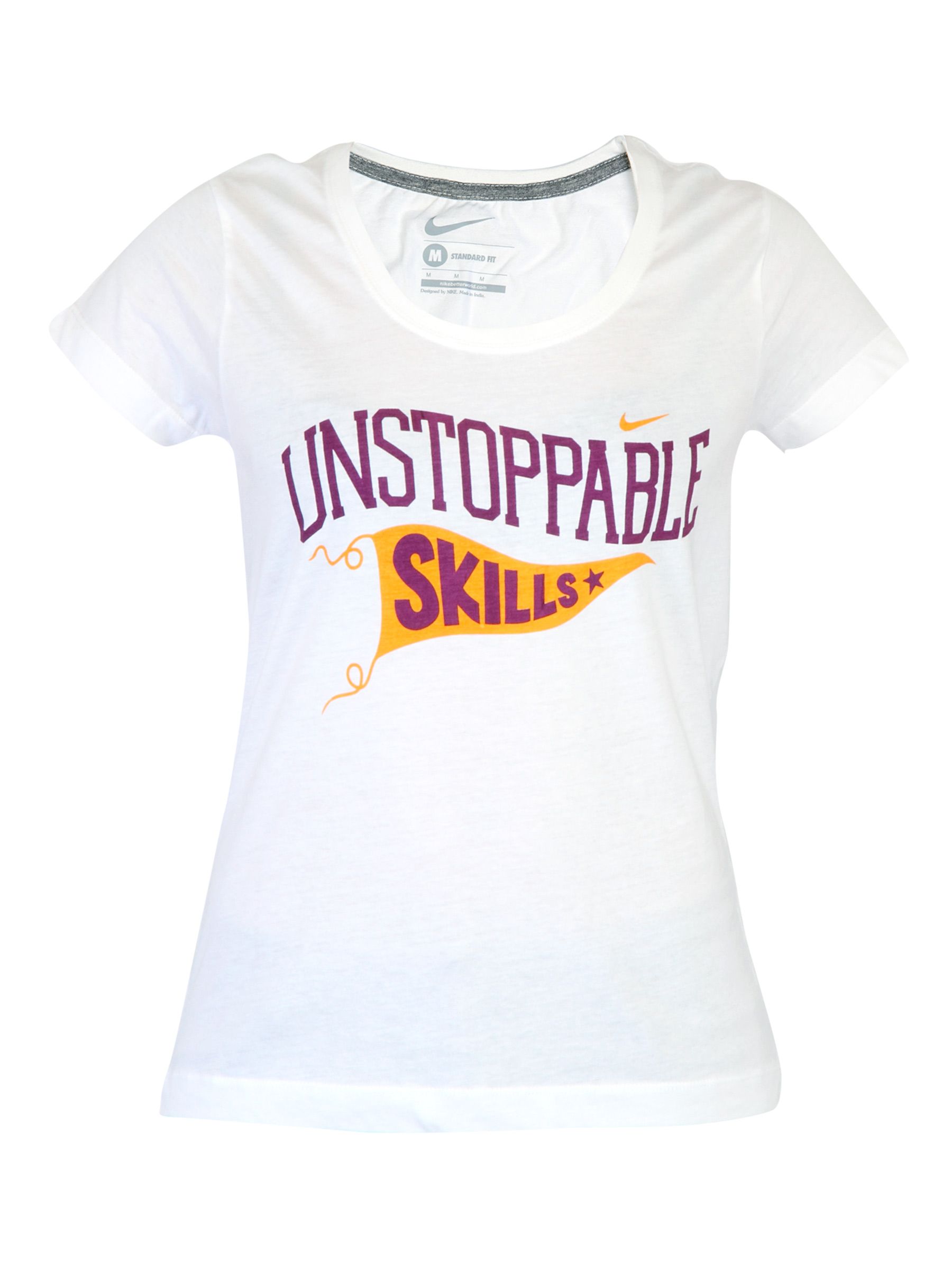 Nike Women Printed White Tshirts
