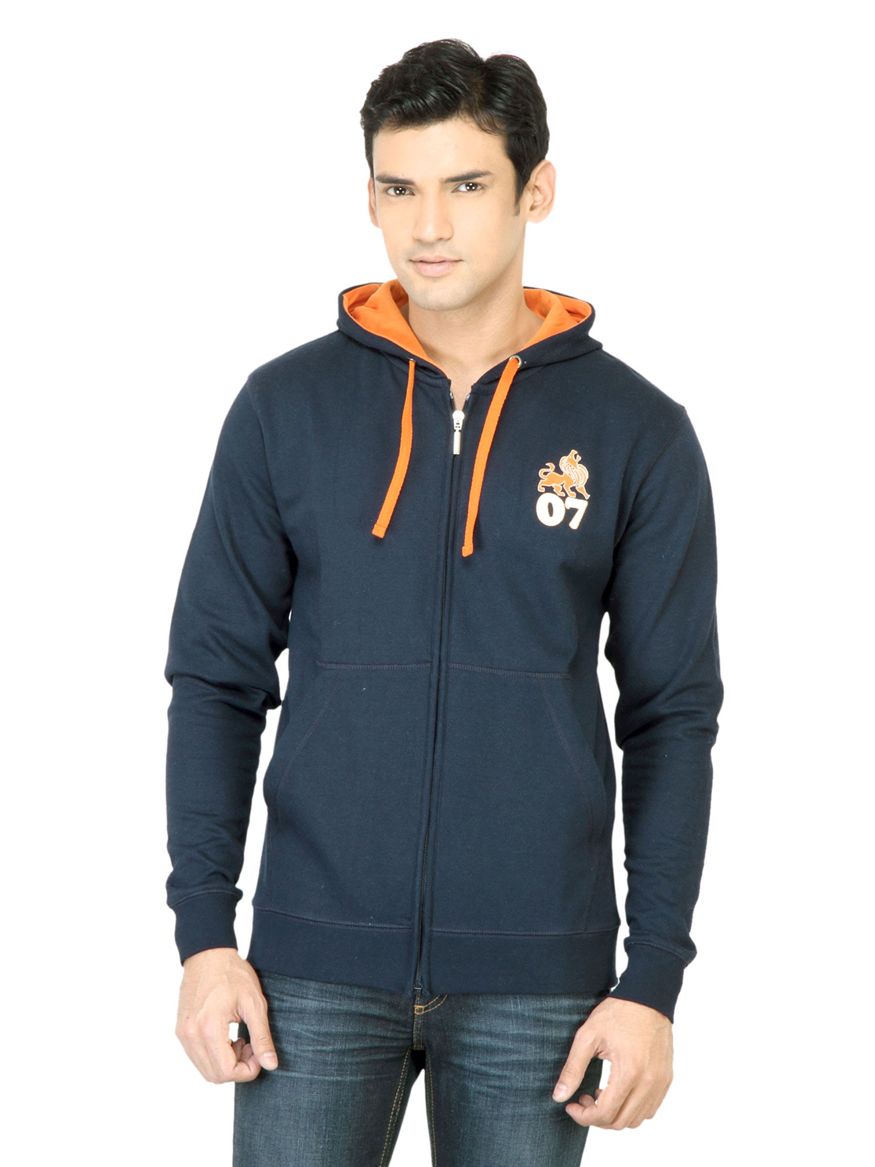 Myntra Men Solid Navy Blue Sweatshirt