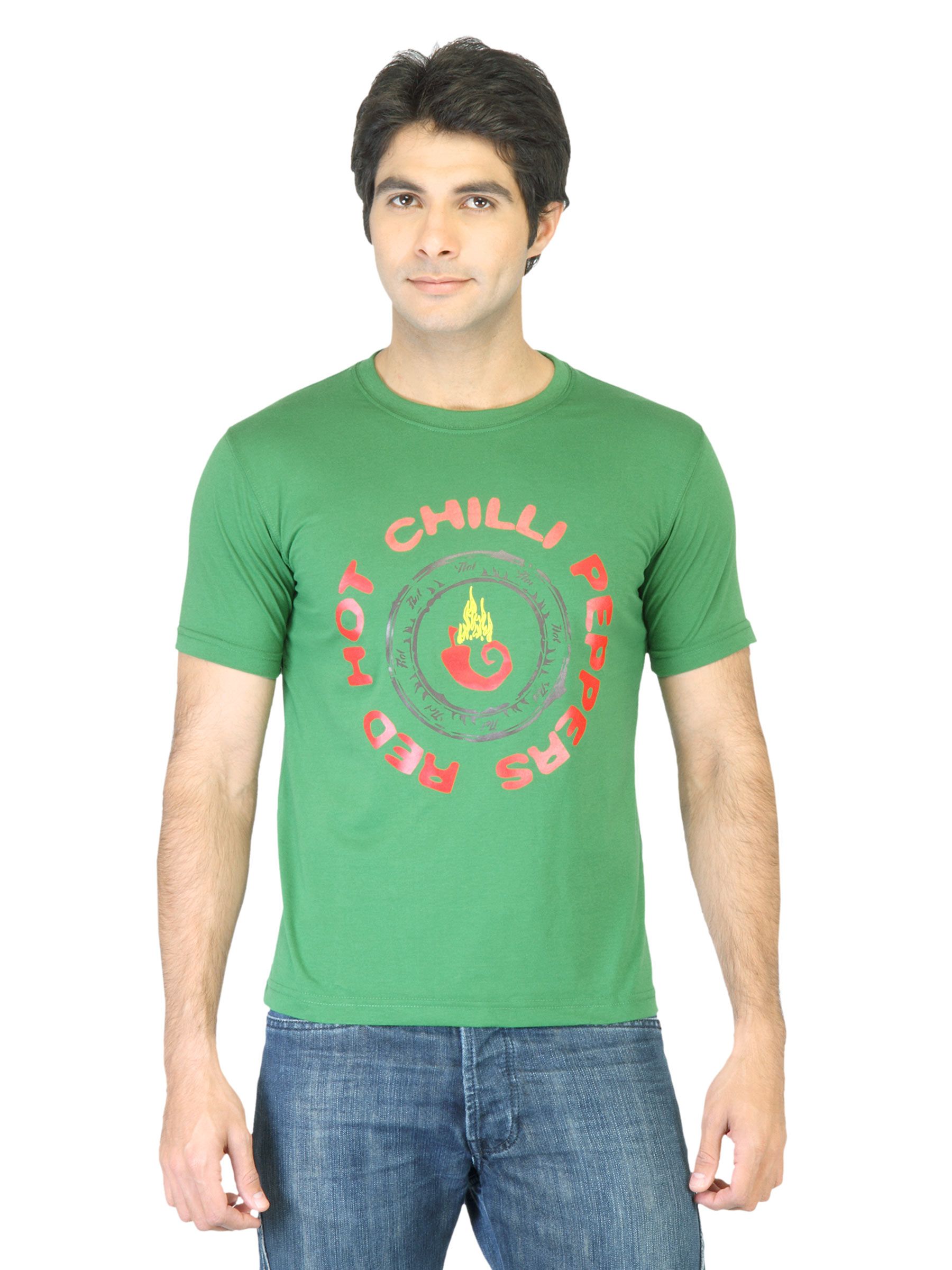 Peter England Men Green Printed T-shirt