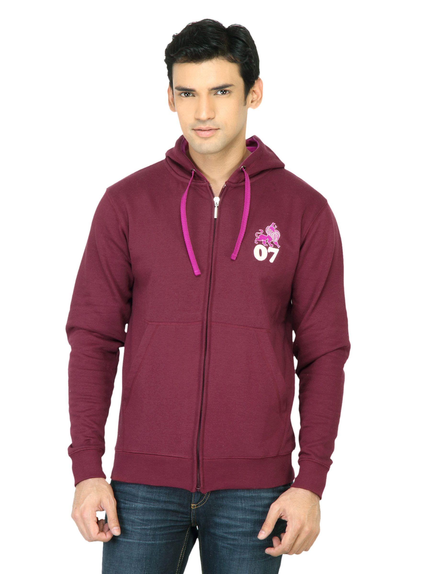 Myntra Men Solid Maroon Sweatshirt