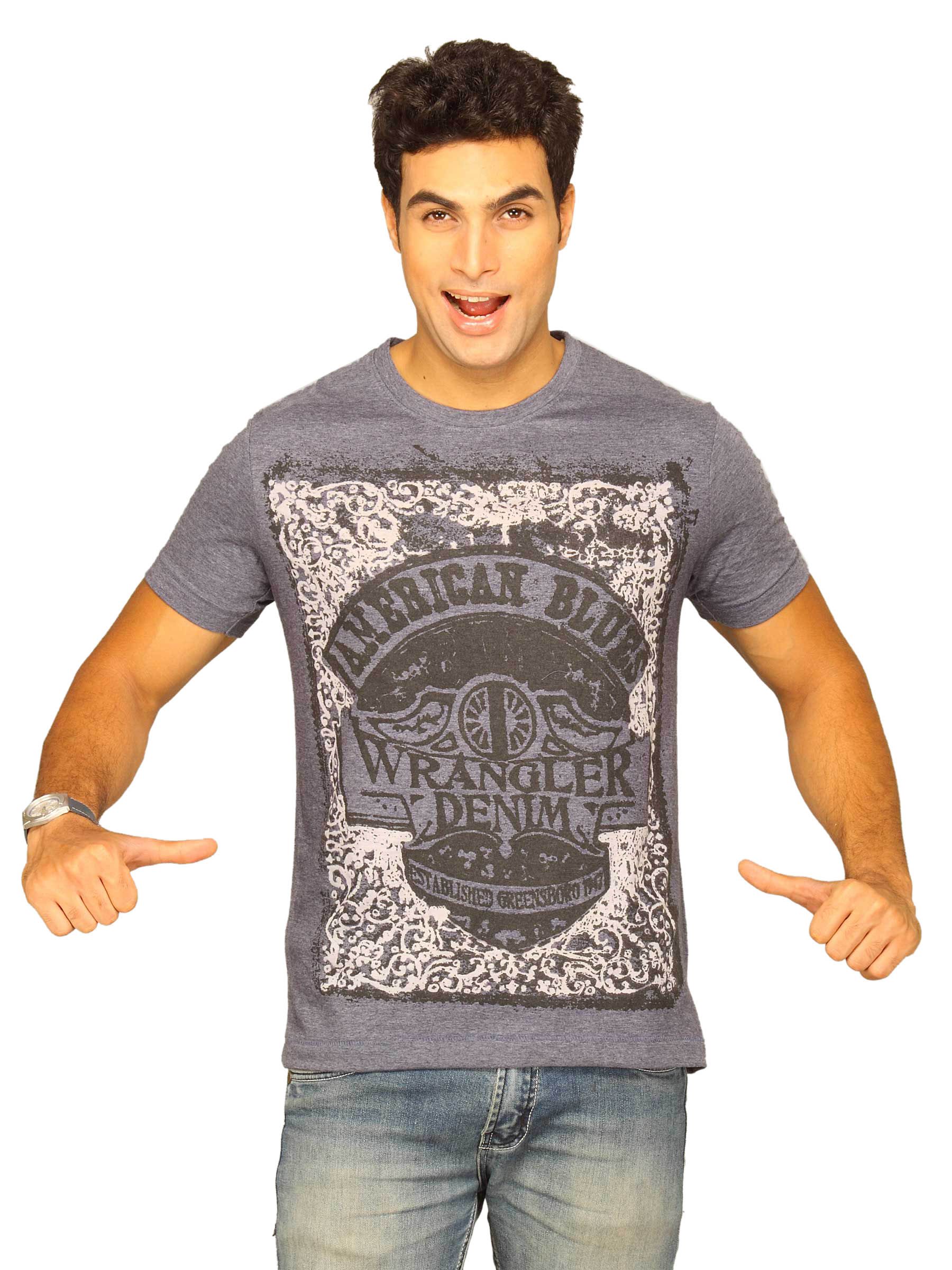 Wrangler Men's Burnt Out Royal Blue T-shirt