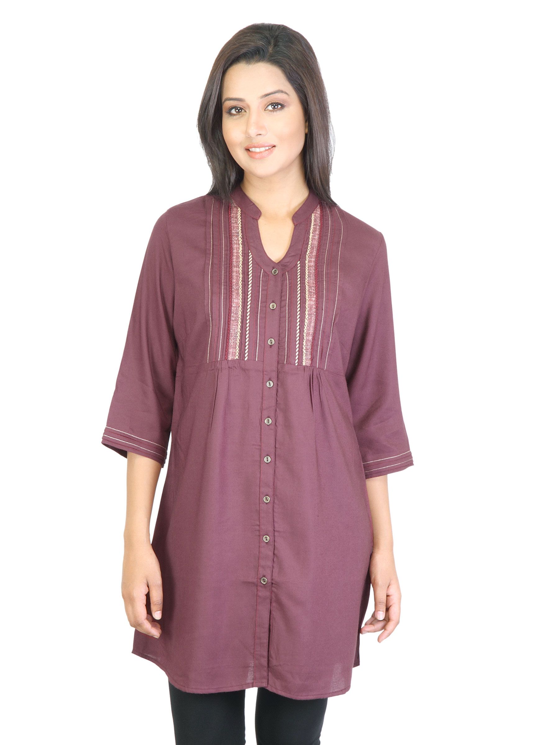 W Women Maroon Tunic