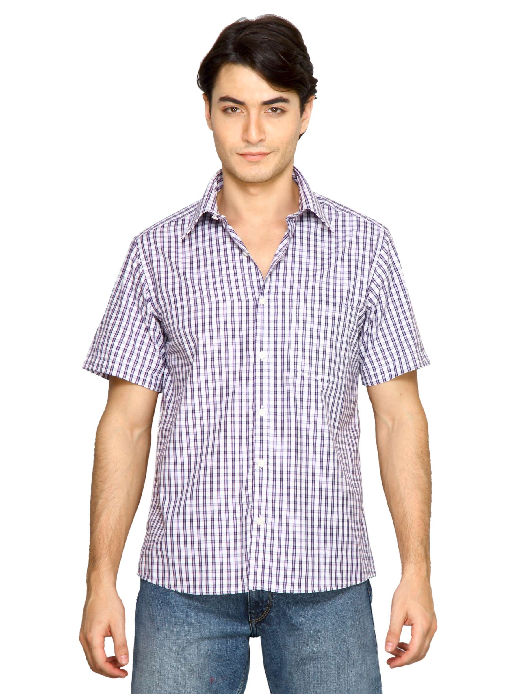 Indigo Nation Men Checks Shirt Purple Shirts