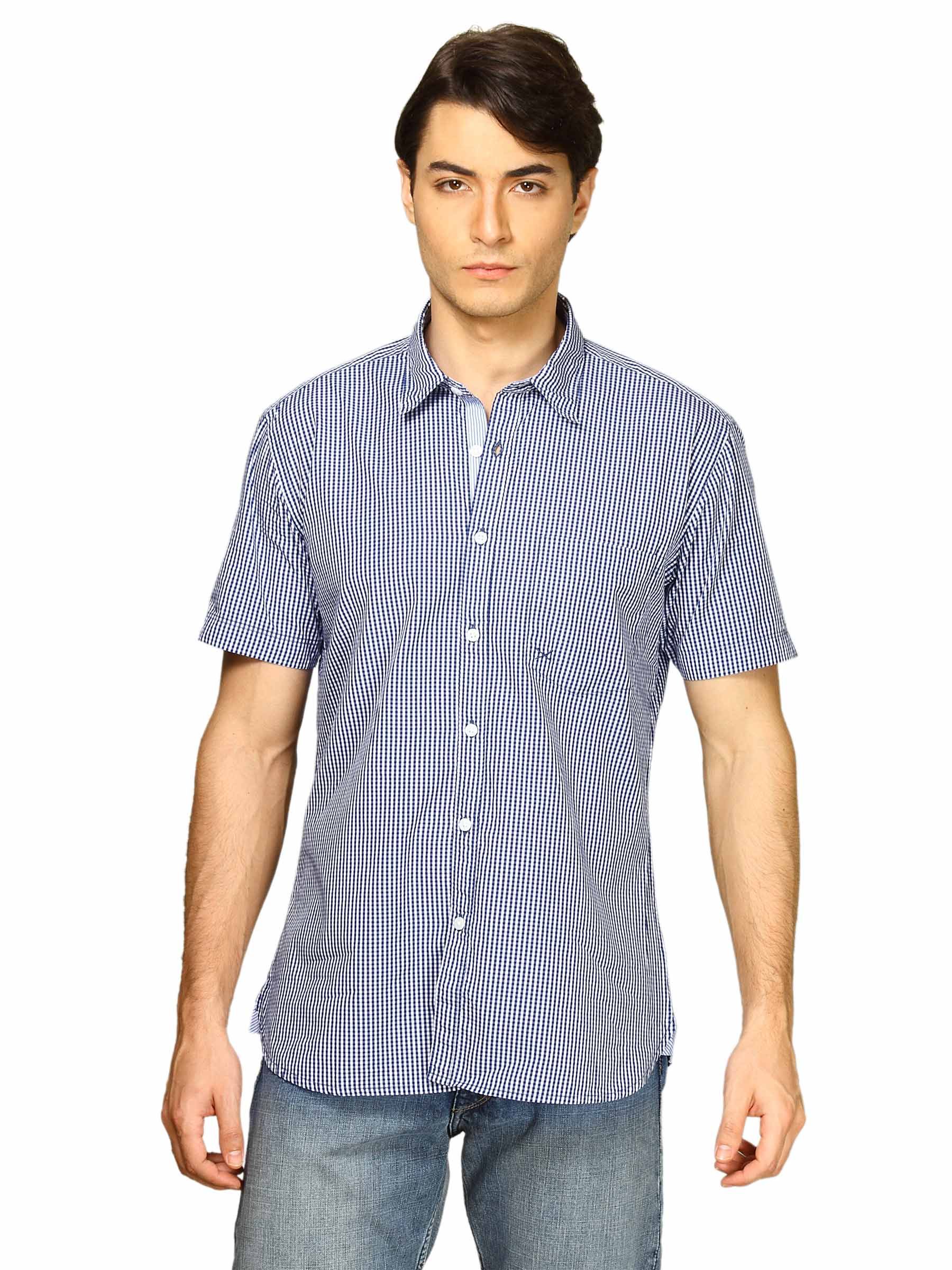 Scullers Men Navy Blue Shirt